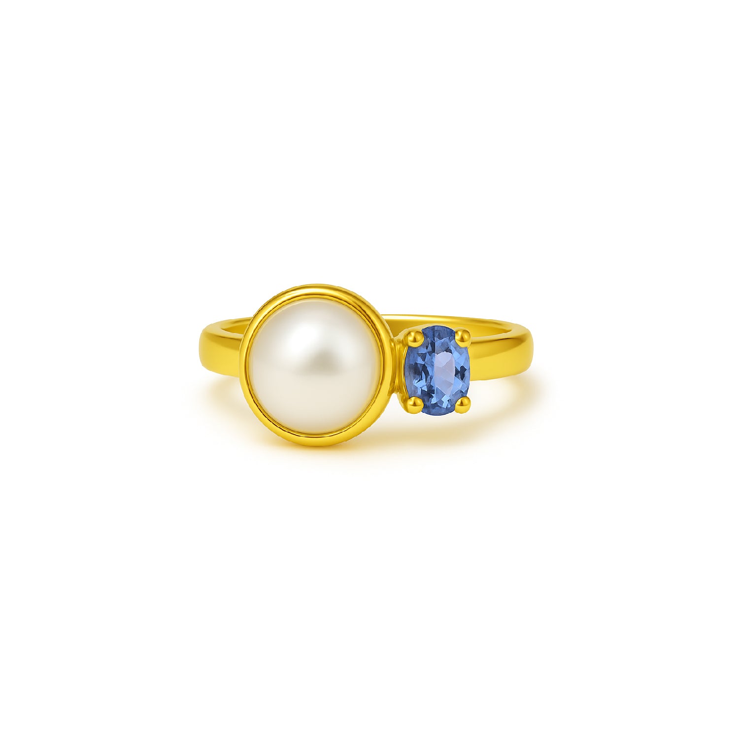 Calypso Pearl and Sapphire Ring