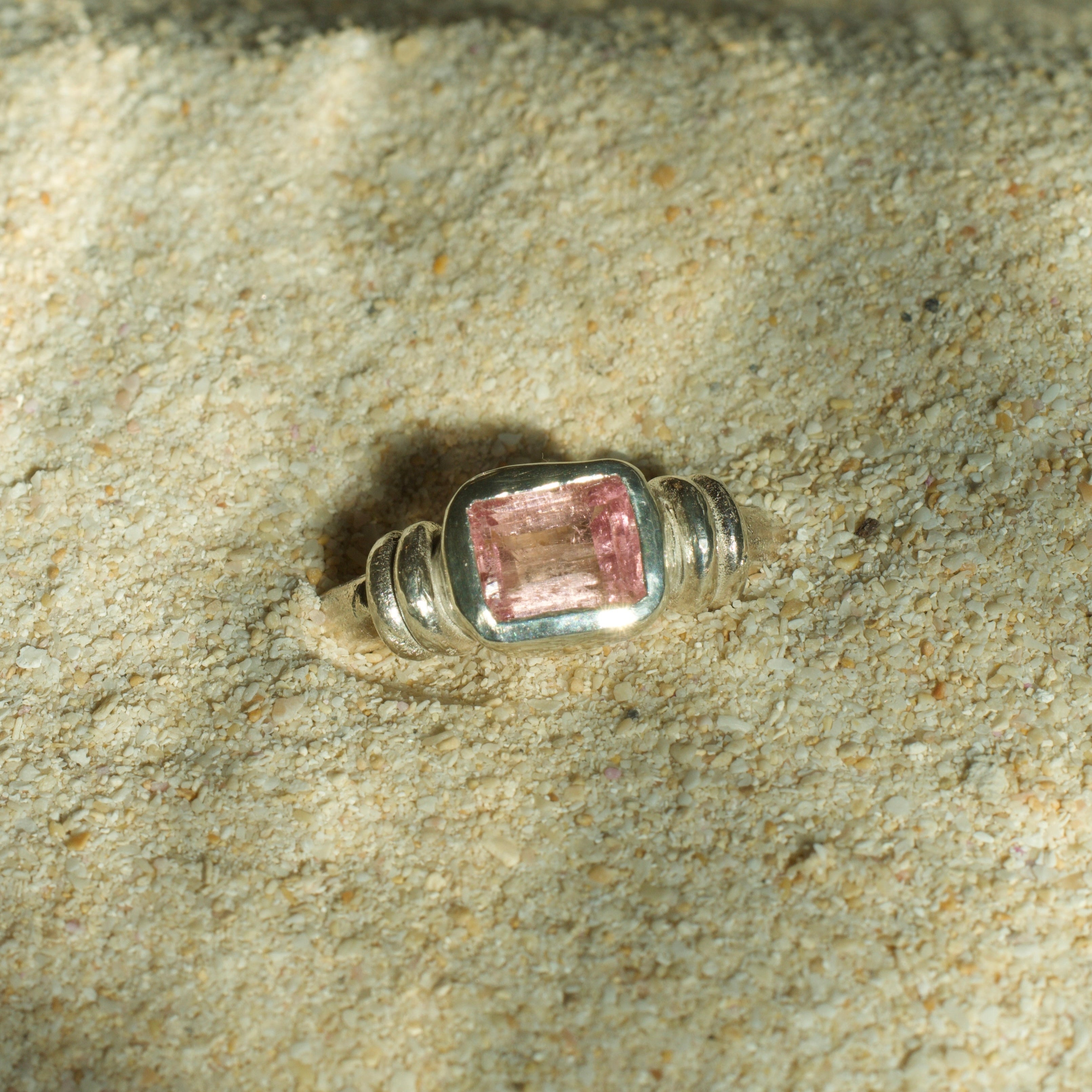 Anemone Pink Tourmaline Sterling Silver Ring