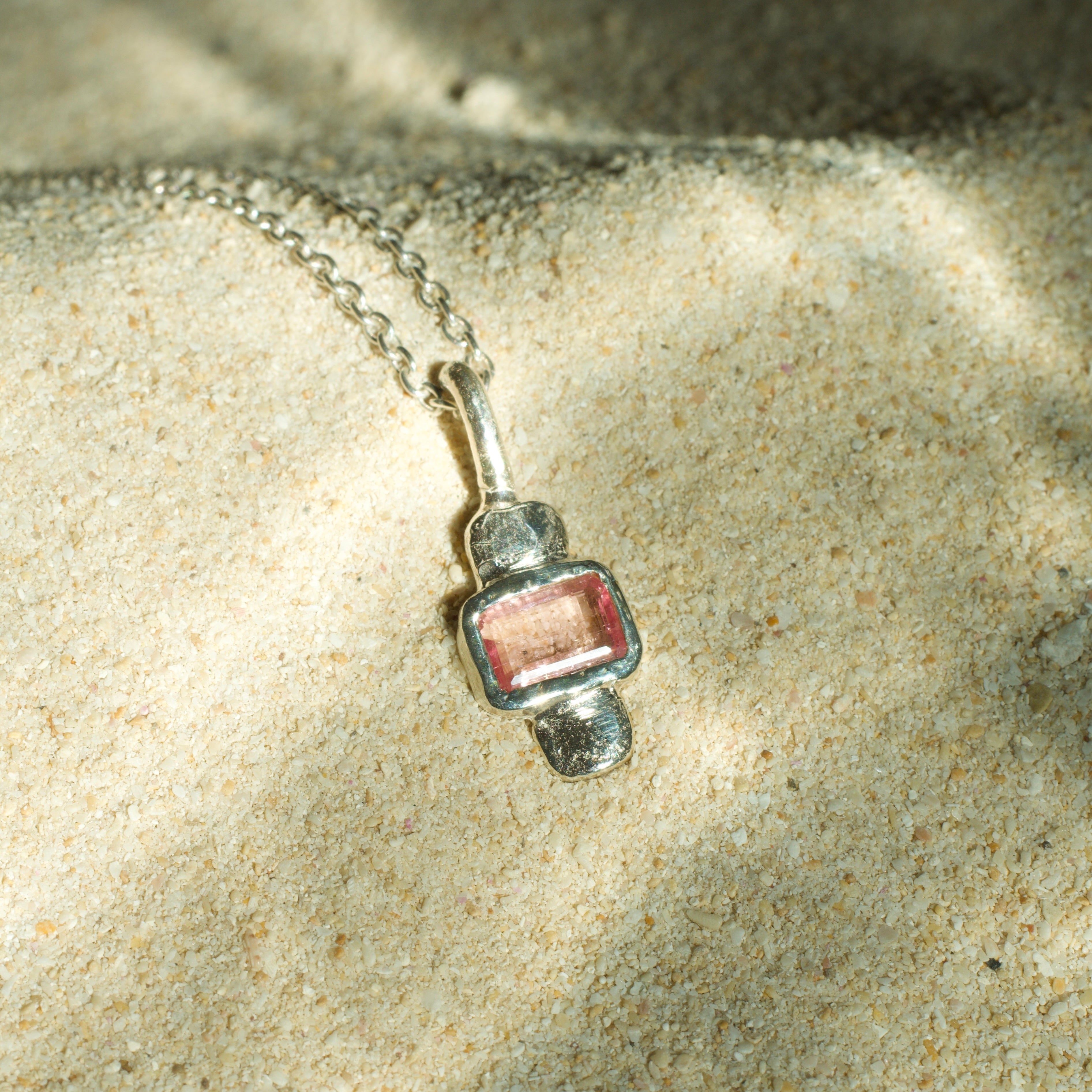Anemone Pink Tourmaline Sterling Silver Pendant