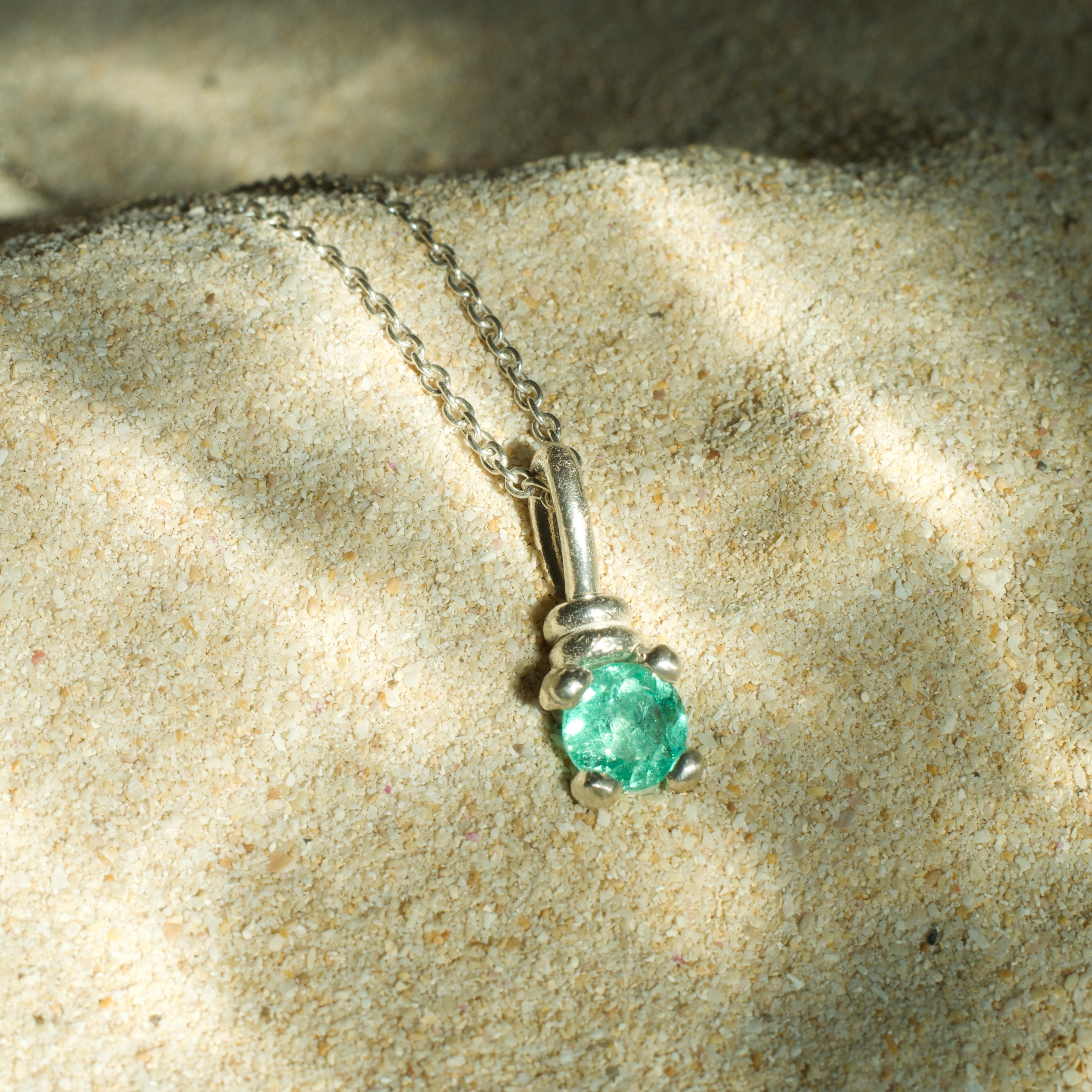 Nereid Emerald Sterling Silver Pendant