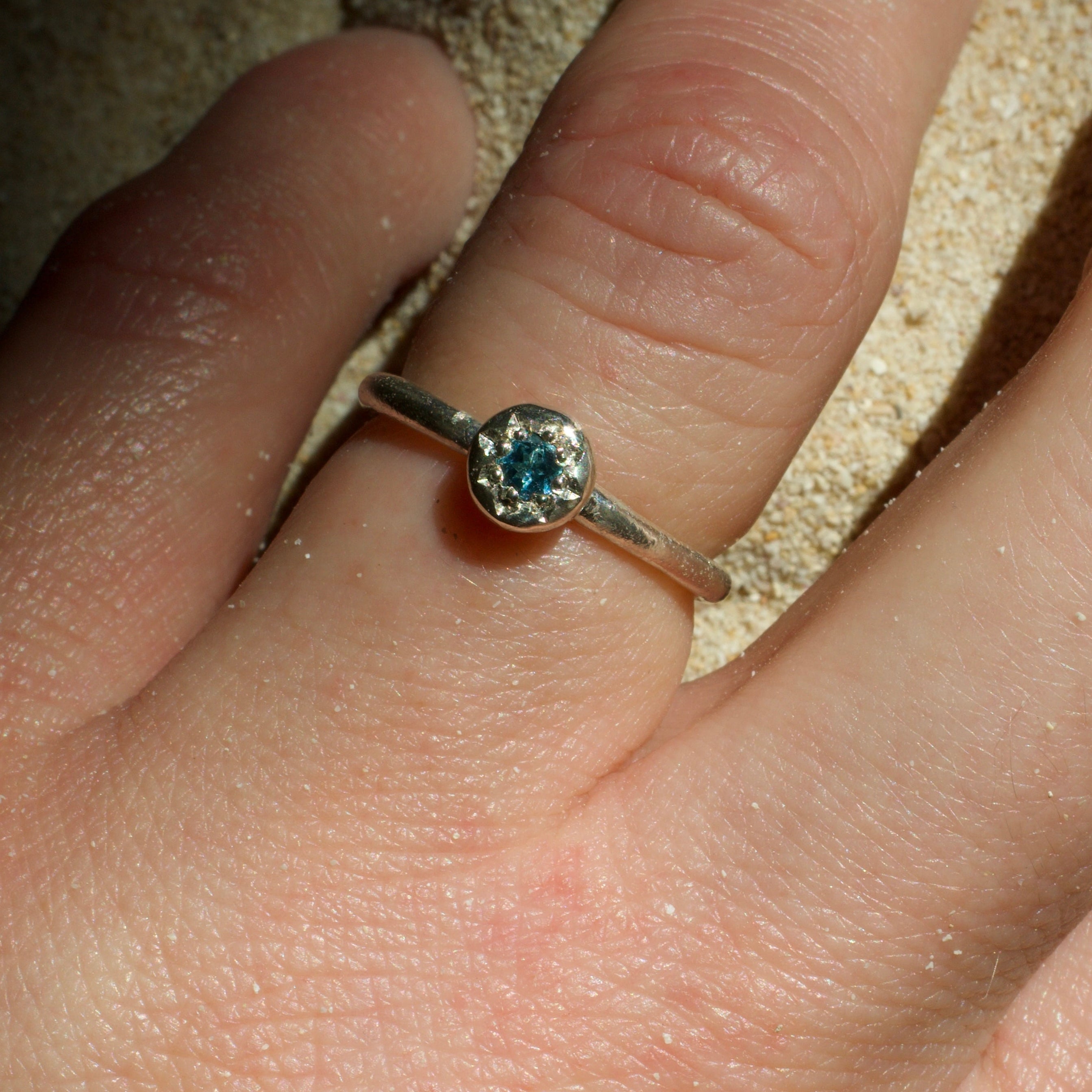 Marine Topaz Sterling Silver Ring