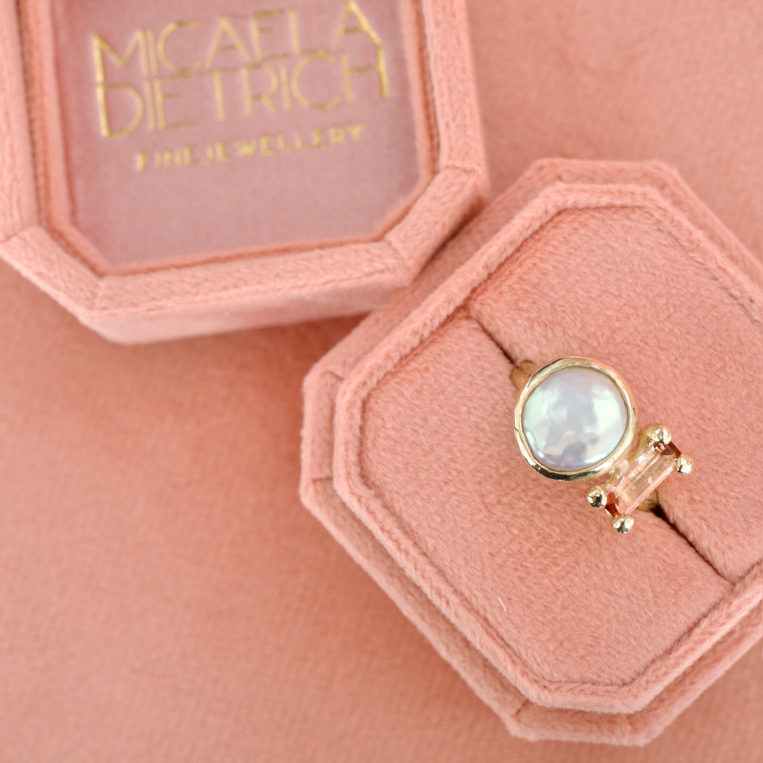 Dawn Pearl & Tourmaline Ring