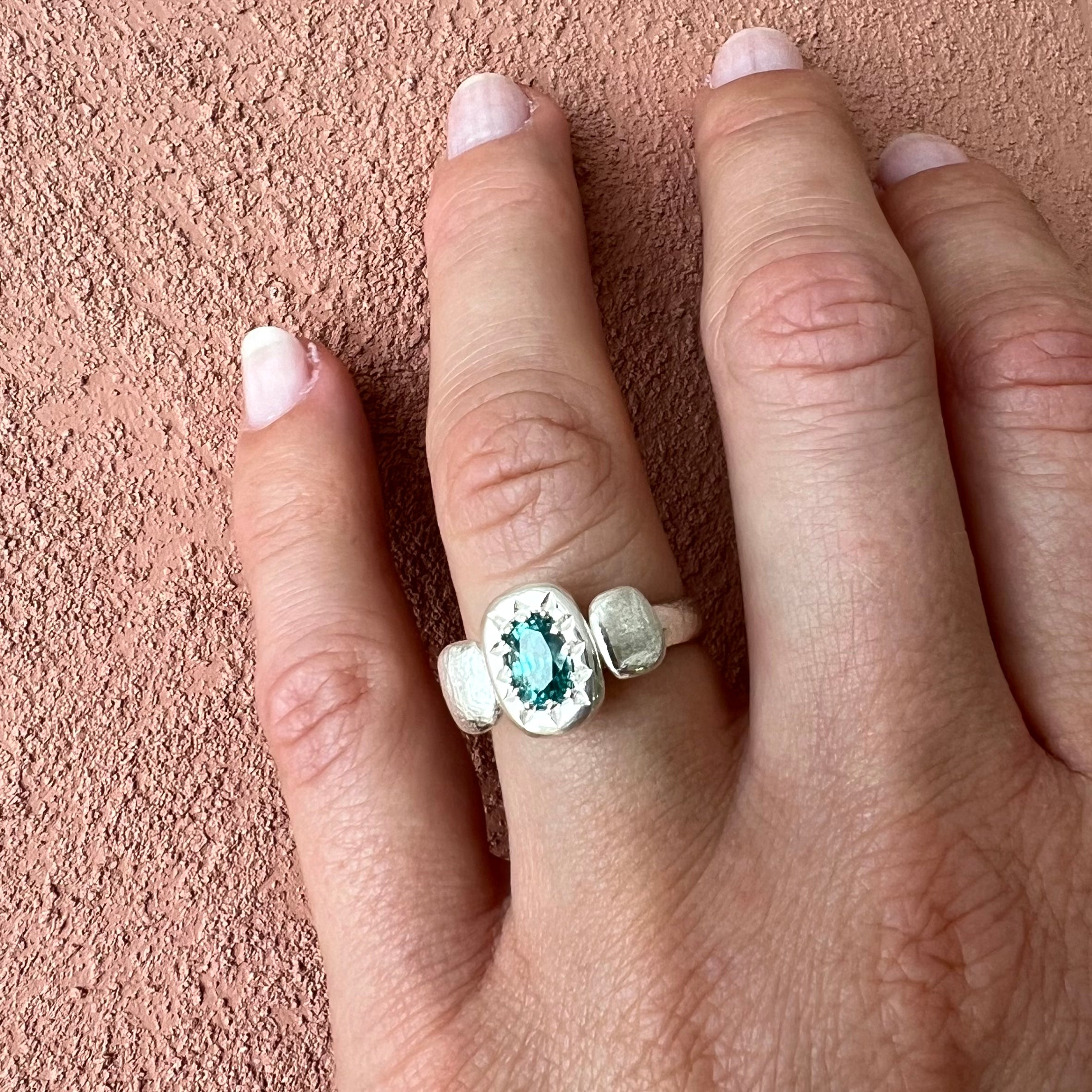 blue bird zircon ring