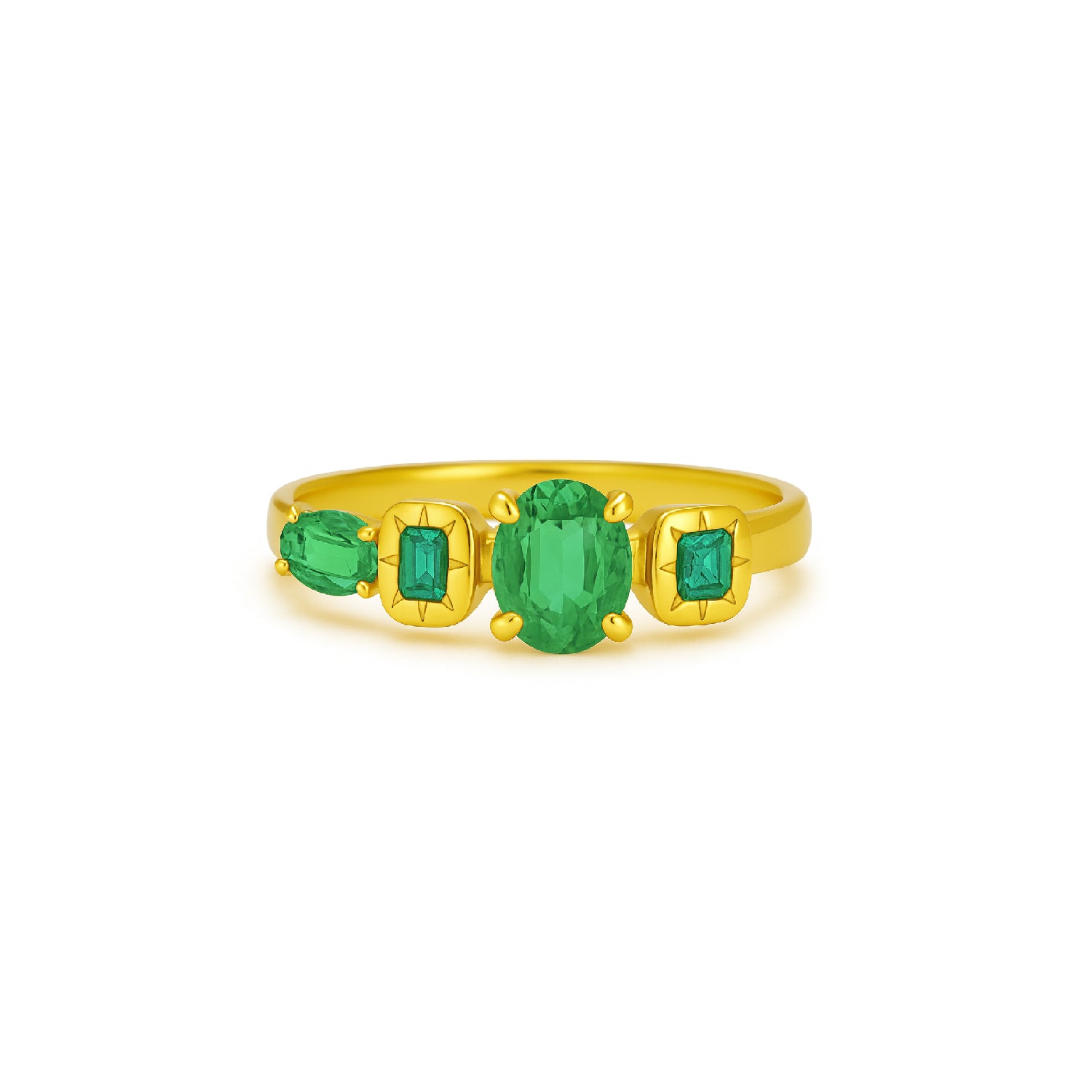 Laguna Teal Sapphire & Tourmaline Ring
