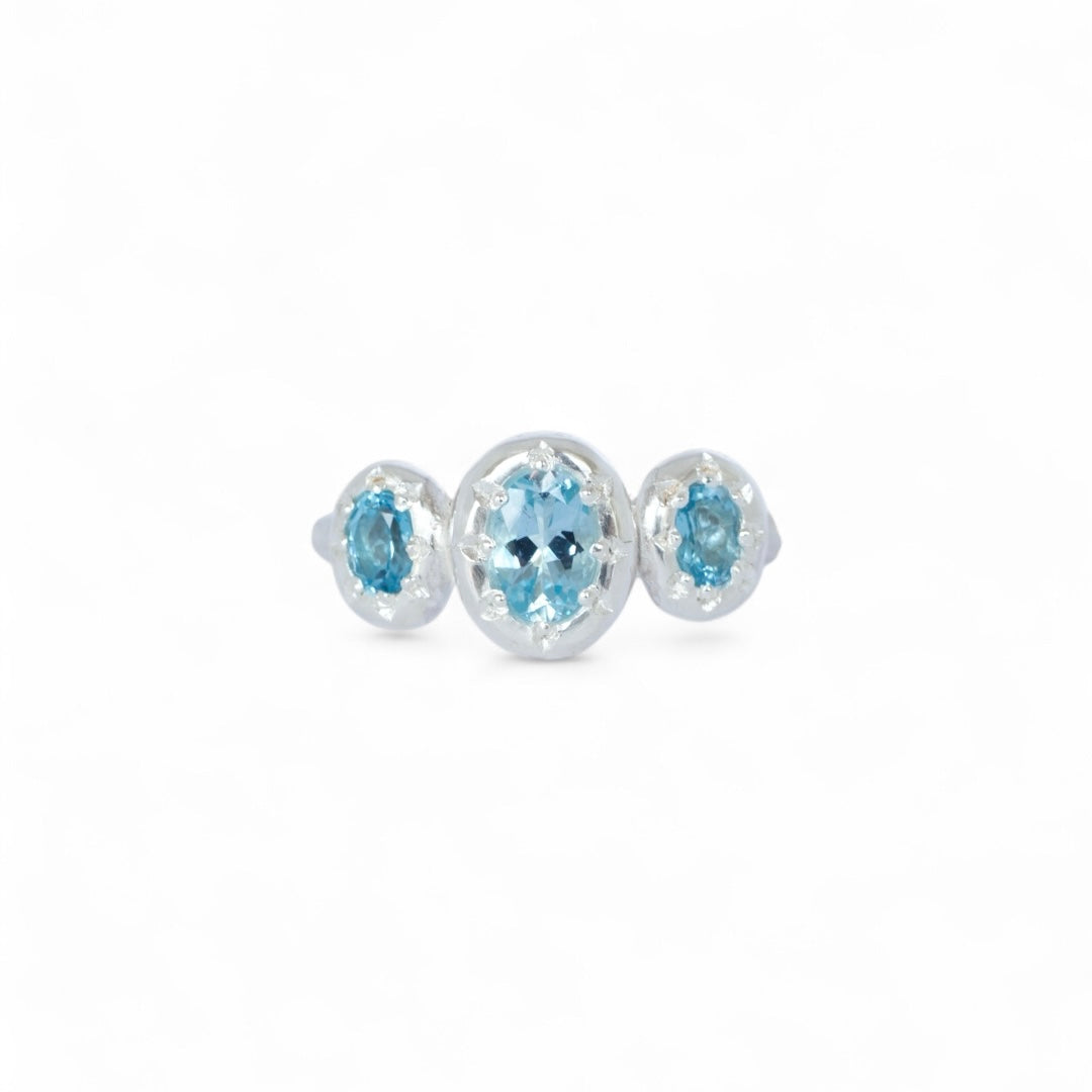 Salt Blue Aquamarine & Topaz Sterling Silver Ring