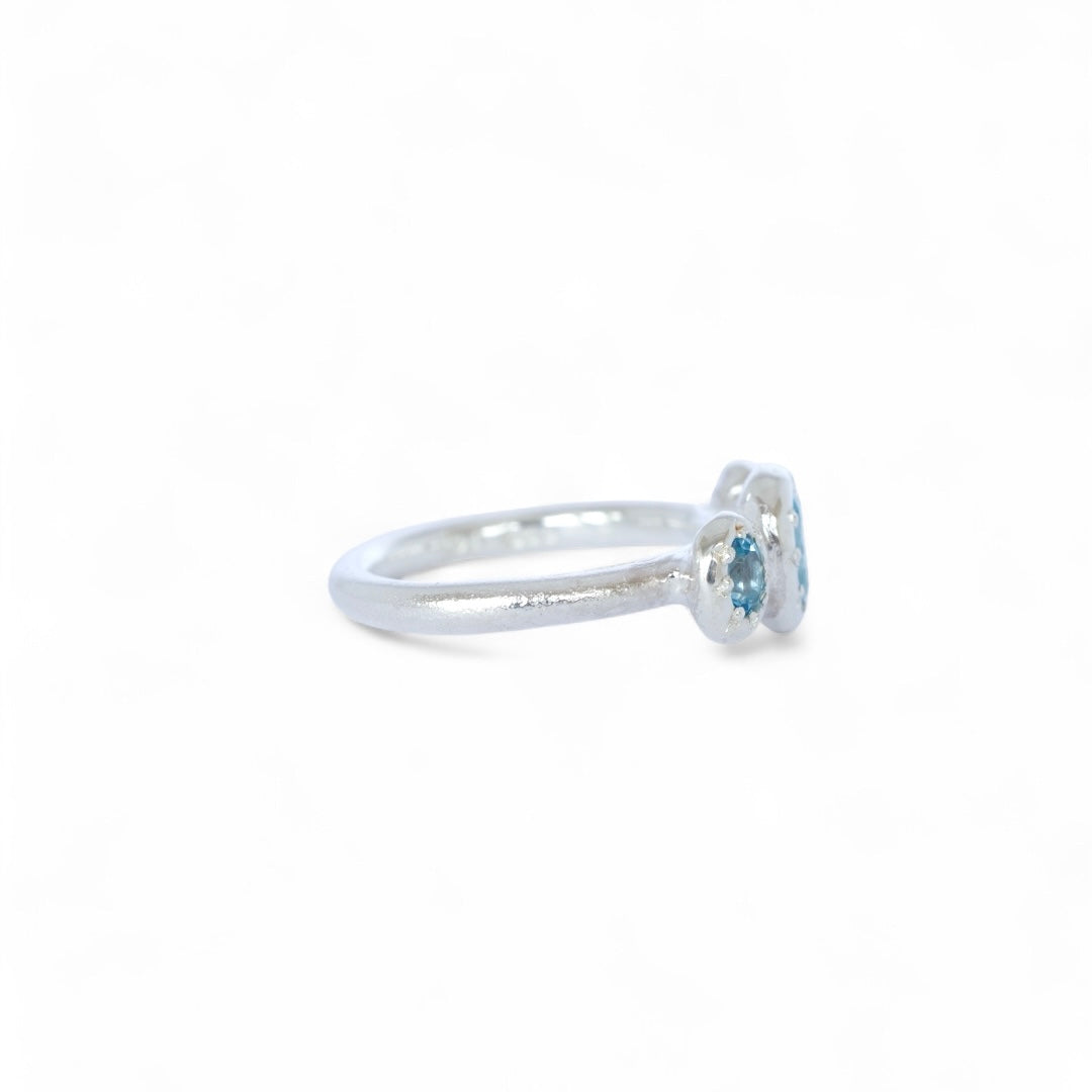 Salt Blue Aquamarine & Topaz Sterling Silver Ring