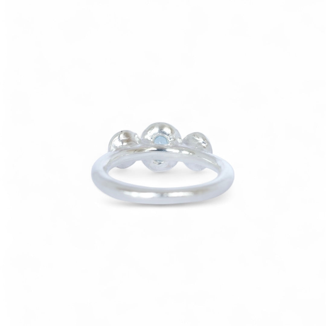 Salt Blue Aquamarine & Topaz Sterling Silver Ring