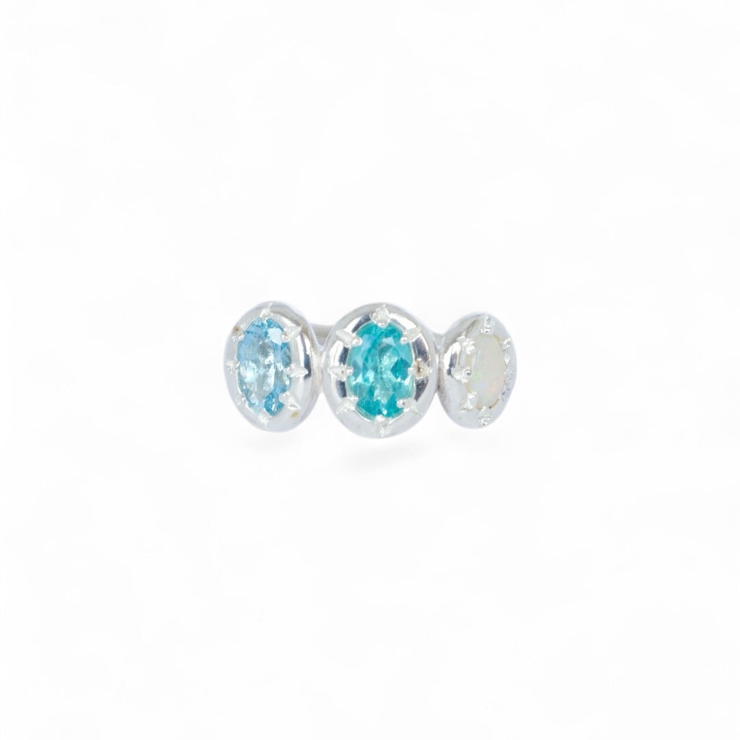 Cove Aquamarine, Apatite & Opal Sterling Silver Ring