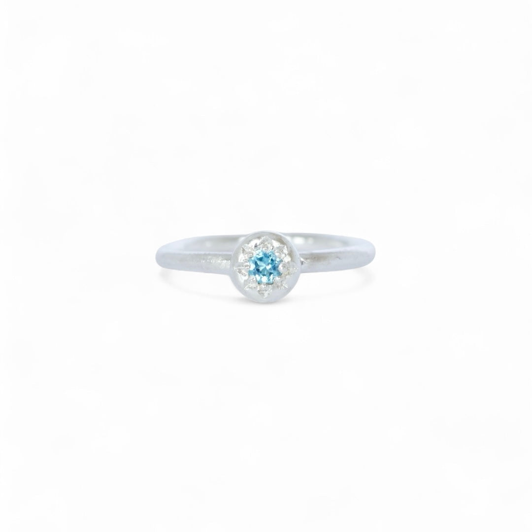 Marine Topaz Sterling Silver Ring