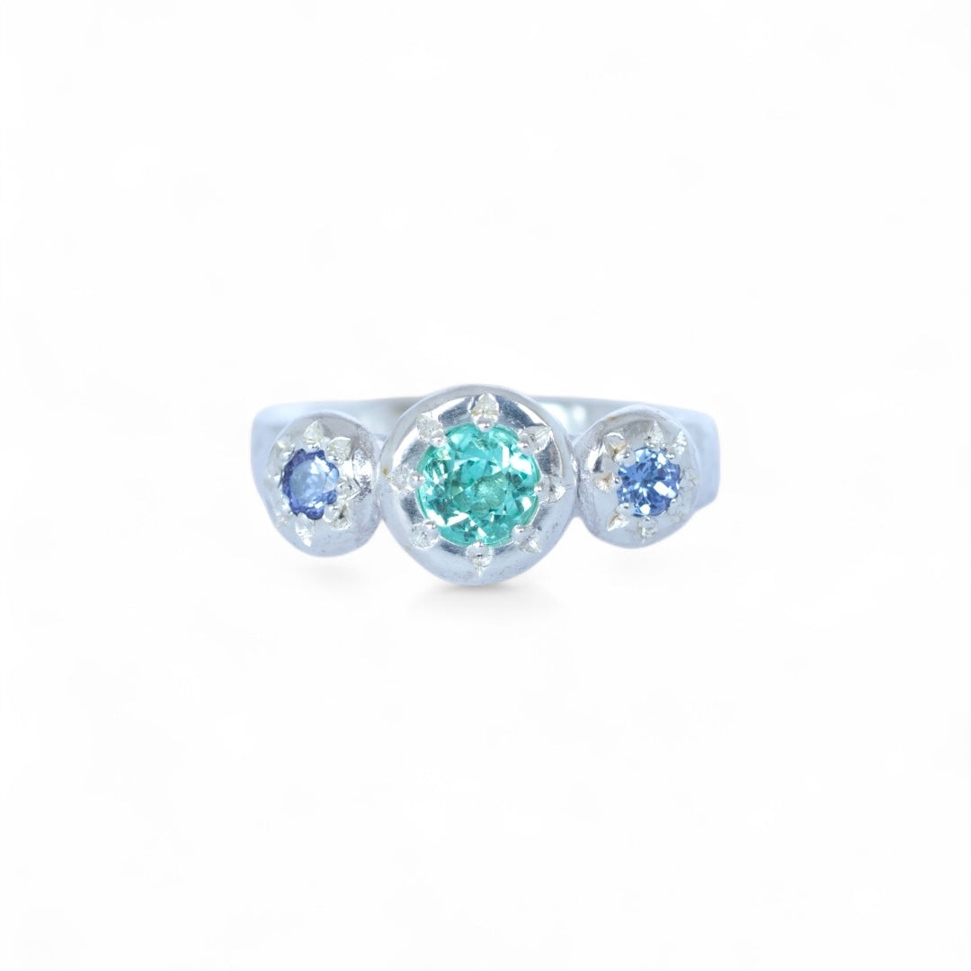 Nereid Emerald & Tanzanite Sterling Silver Ring