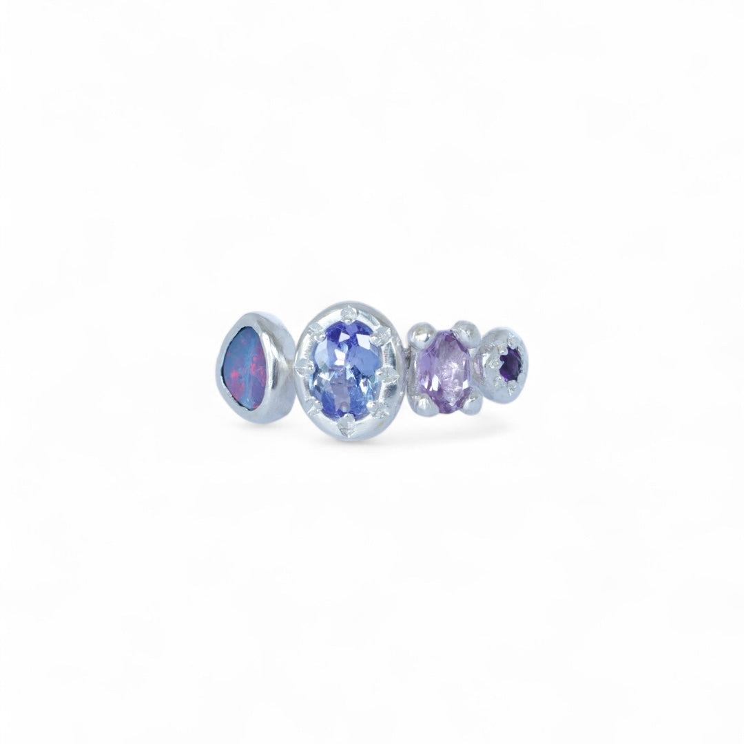 Siren Opal, Tanzanite & Amethyst Sterling Silver Ring