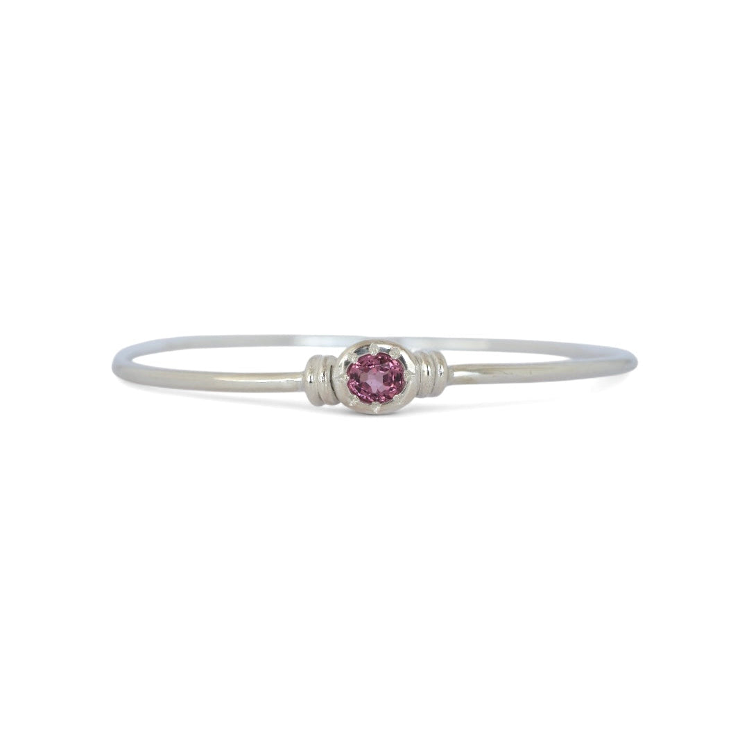 Seastar Pink Tourmaline Sterling Silver Bangle