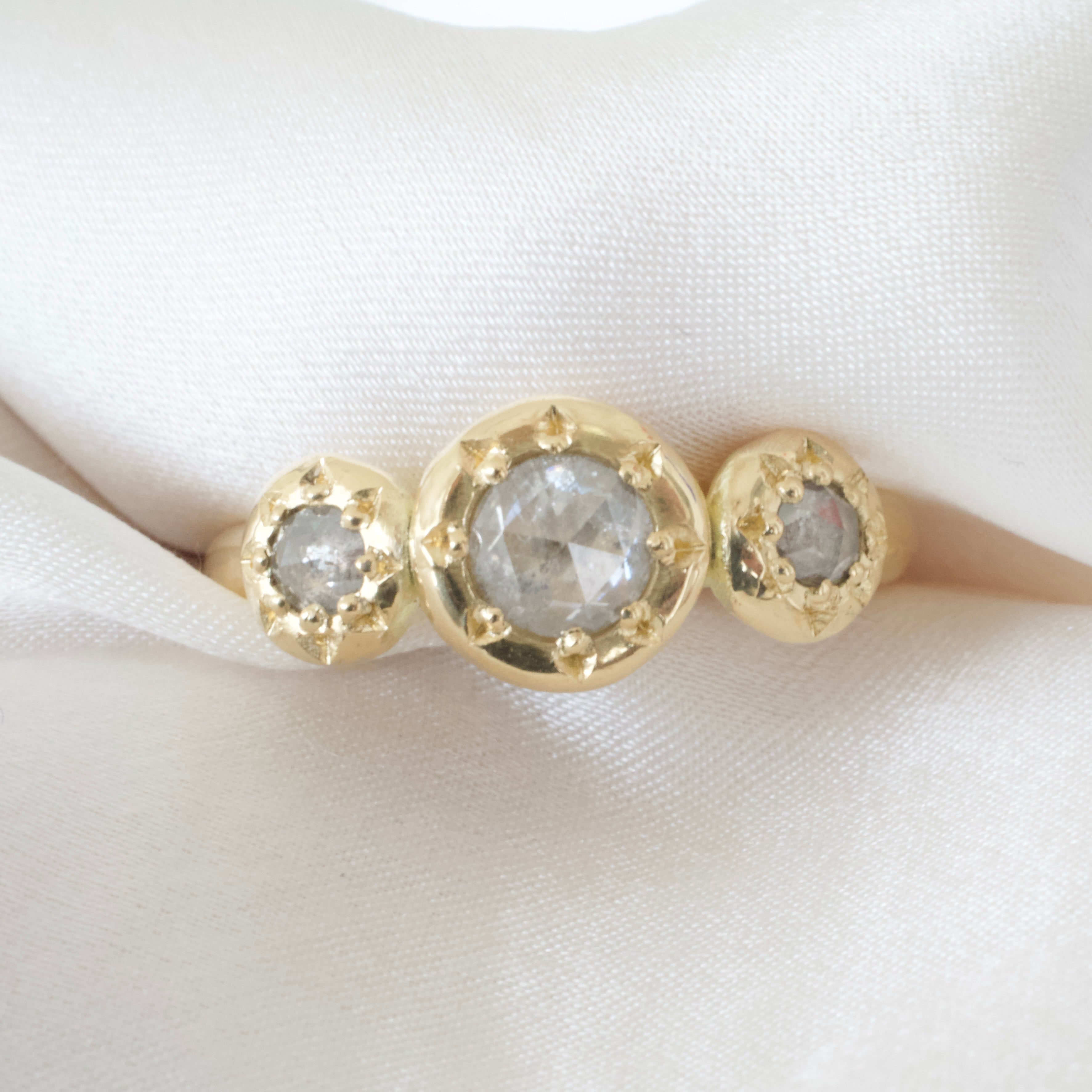 stardust salt & pepper diamond engagement ring