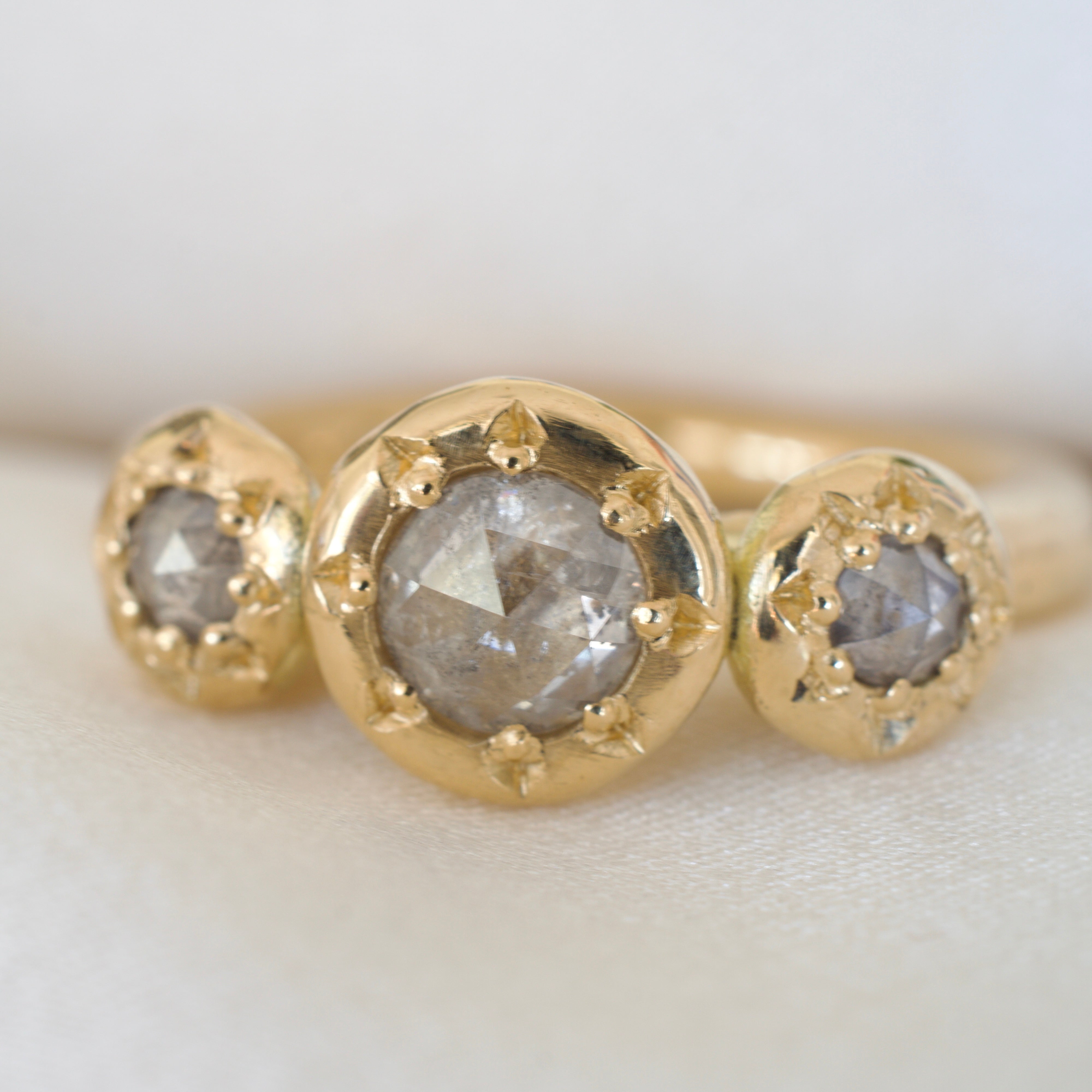 stardust salt & pepper diamond engagement ring