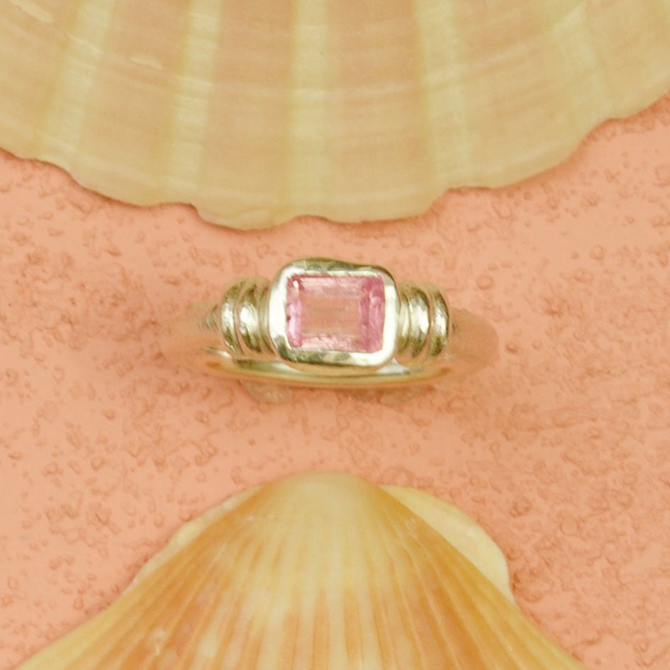 Anemone Pink Tourmaline Sterling Silver Ring