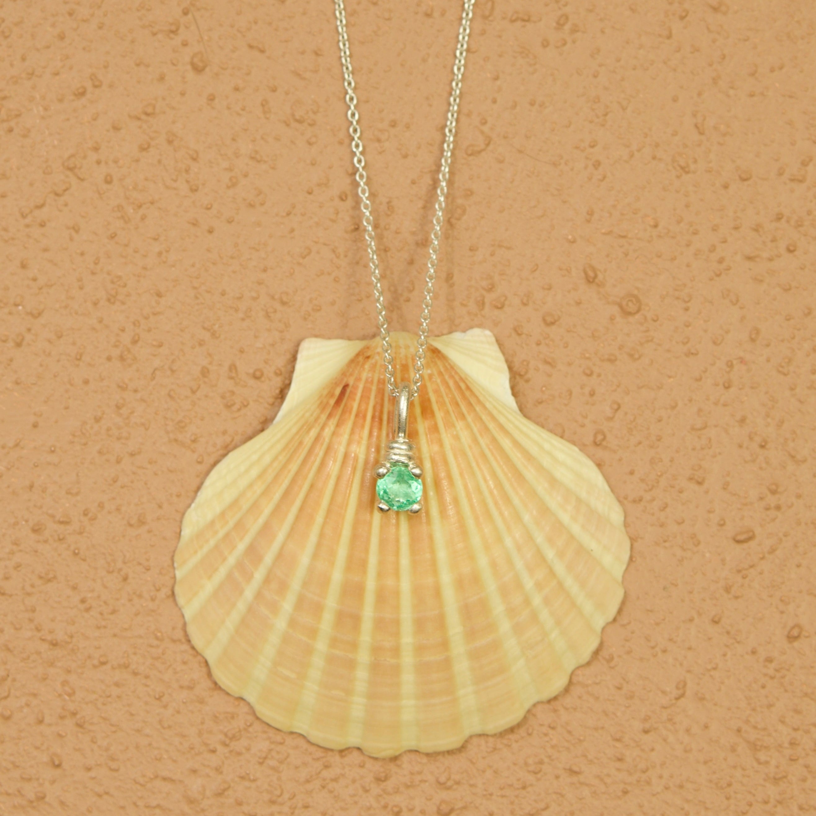 Nereid Emerald Sterling Silver Pendant