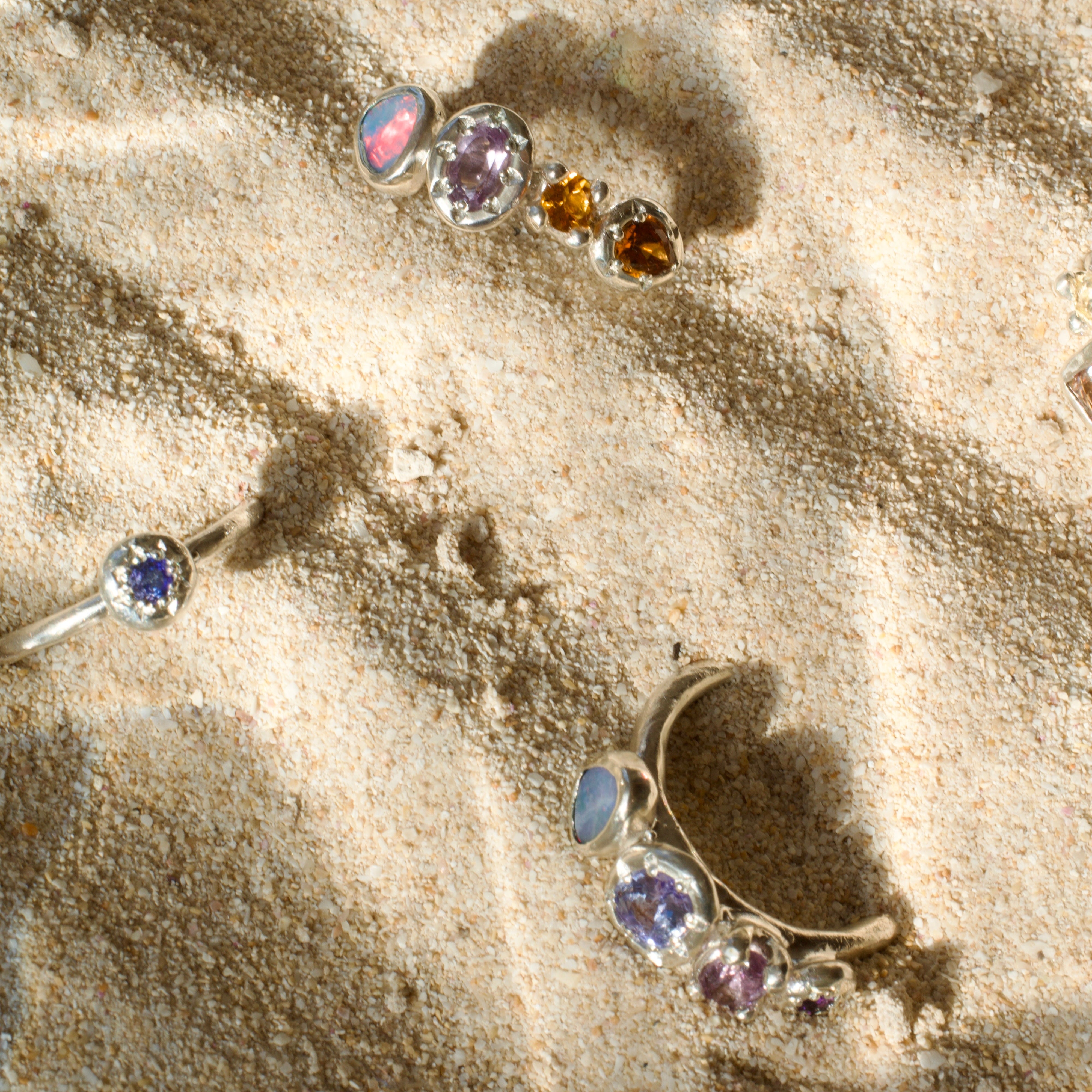 Solara Opal, Amethyst, Citrine & Tourmaline Sterling Silver Ring