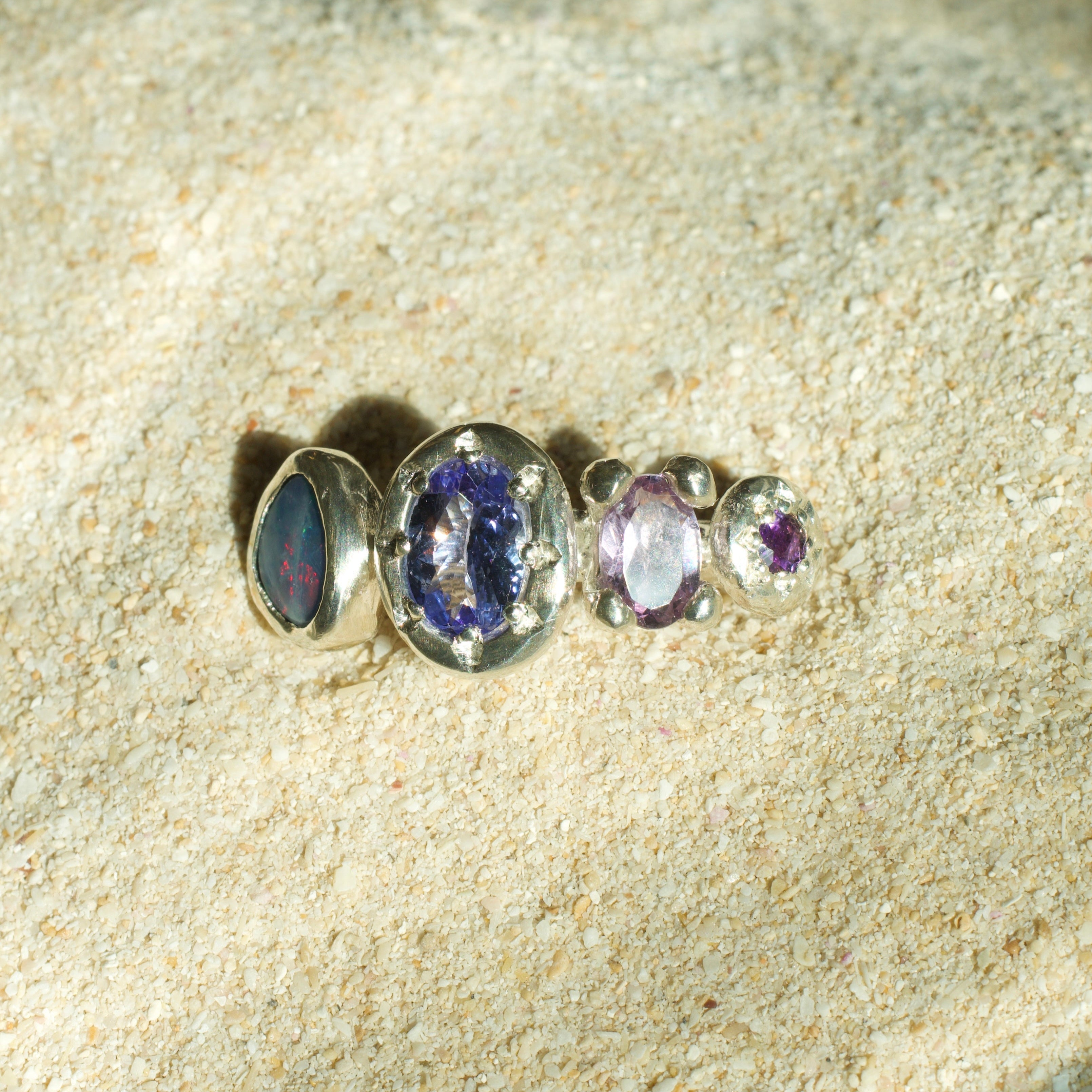 Siren Opal, Tanzanite & Amethyst Sterling Silver Ring
