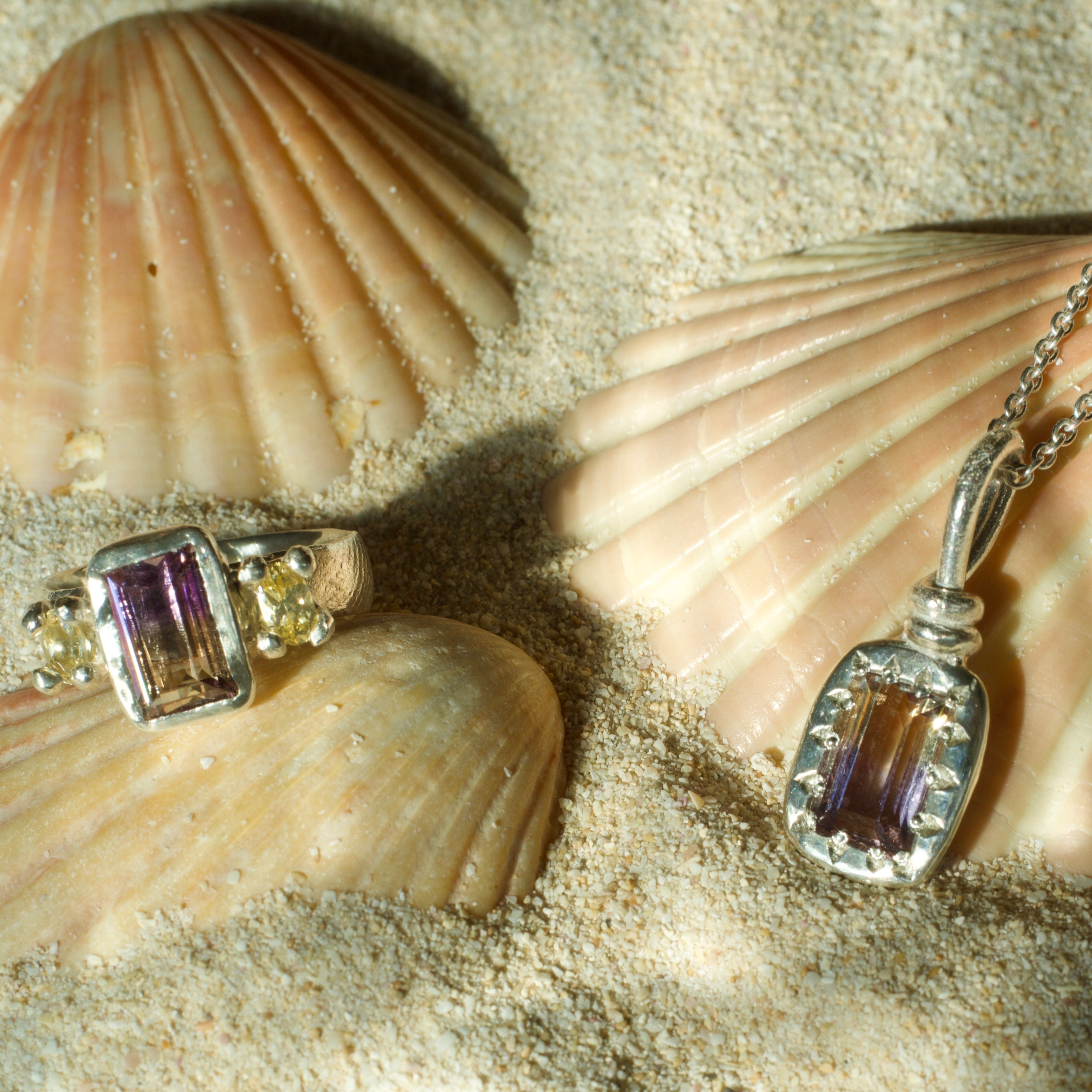 Seashells Ametrine Sterling Silver Pendant