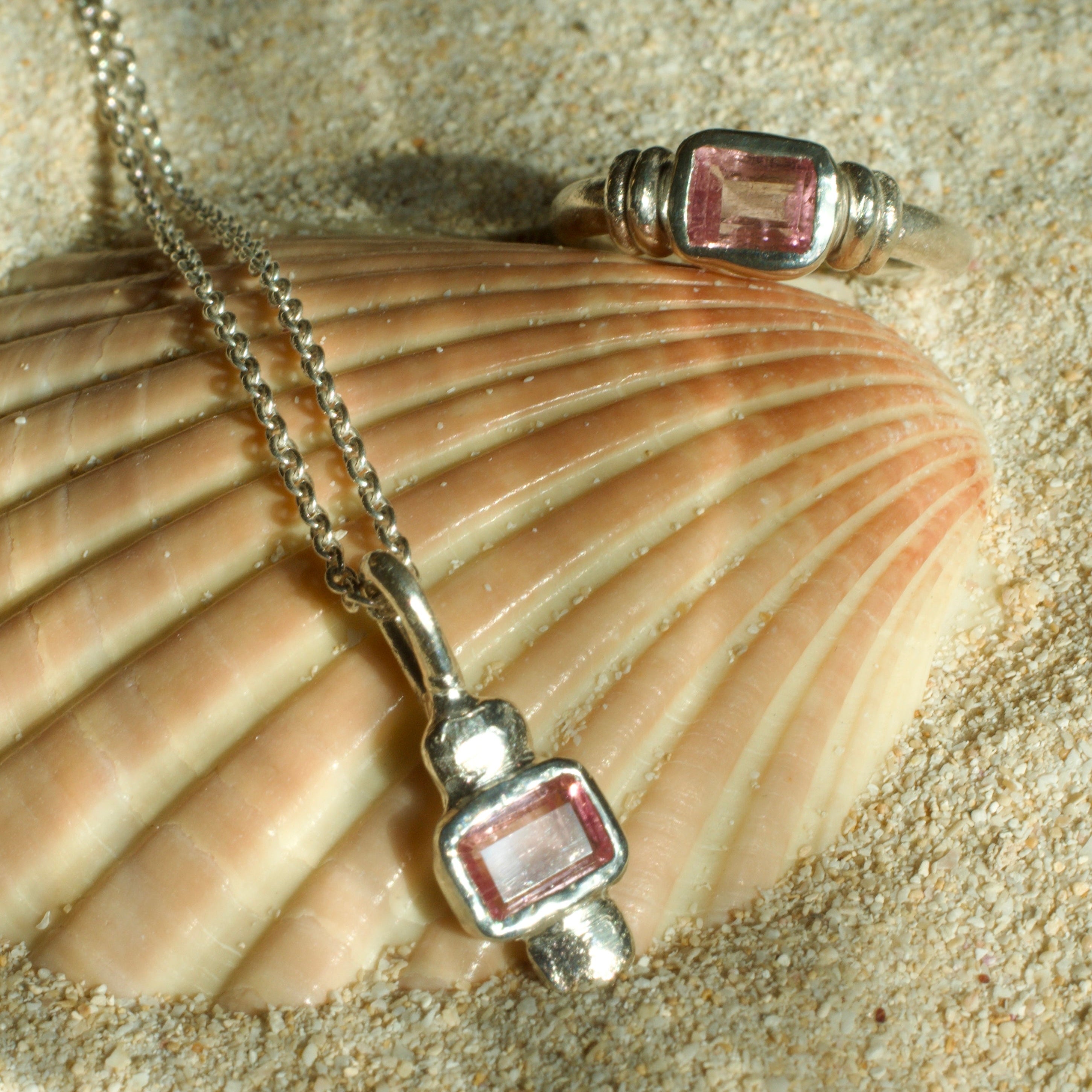 Anemone Pink Tourmaline Sterling Silver Pendant