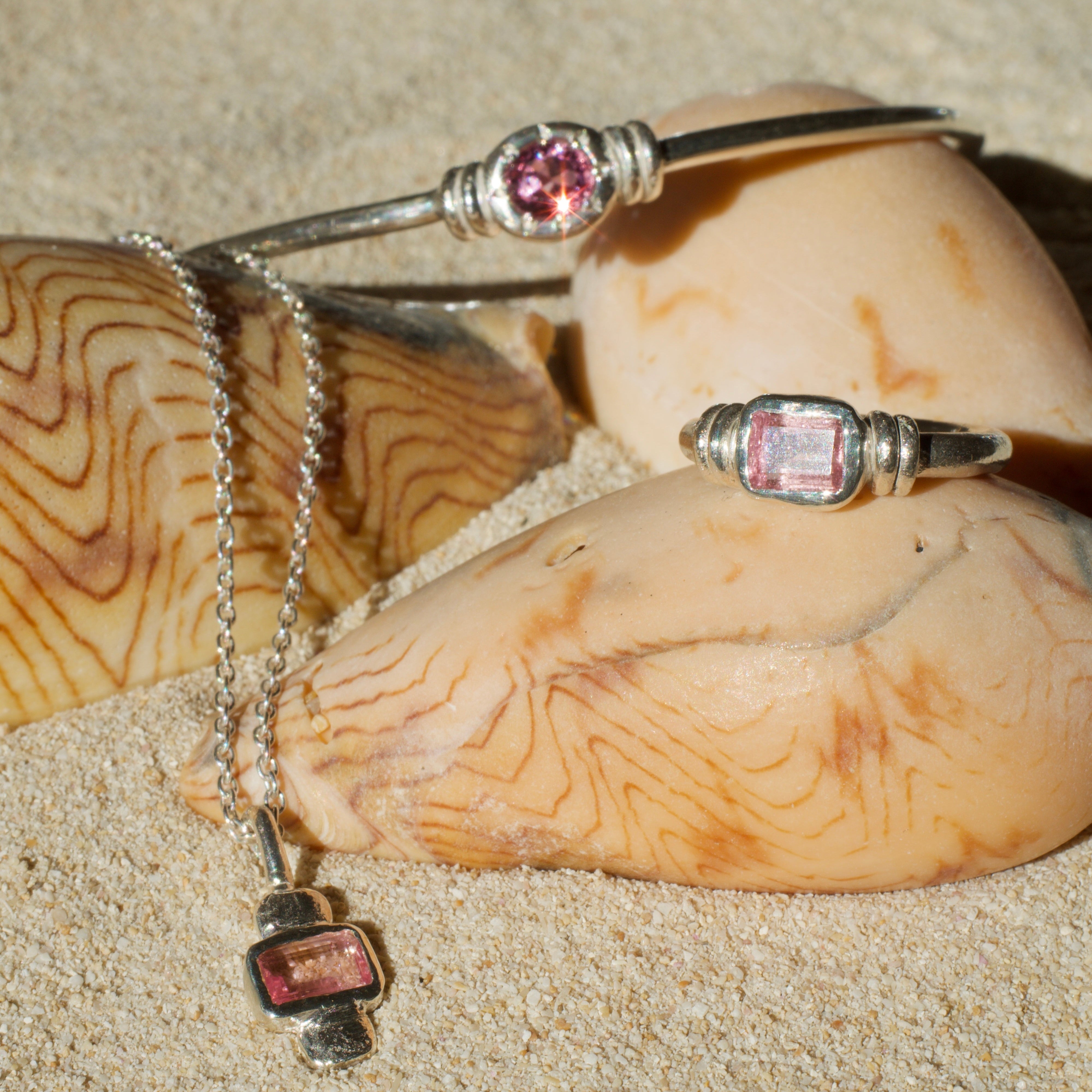 Anemone Pink Tourmaline Sterling Silver Ring