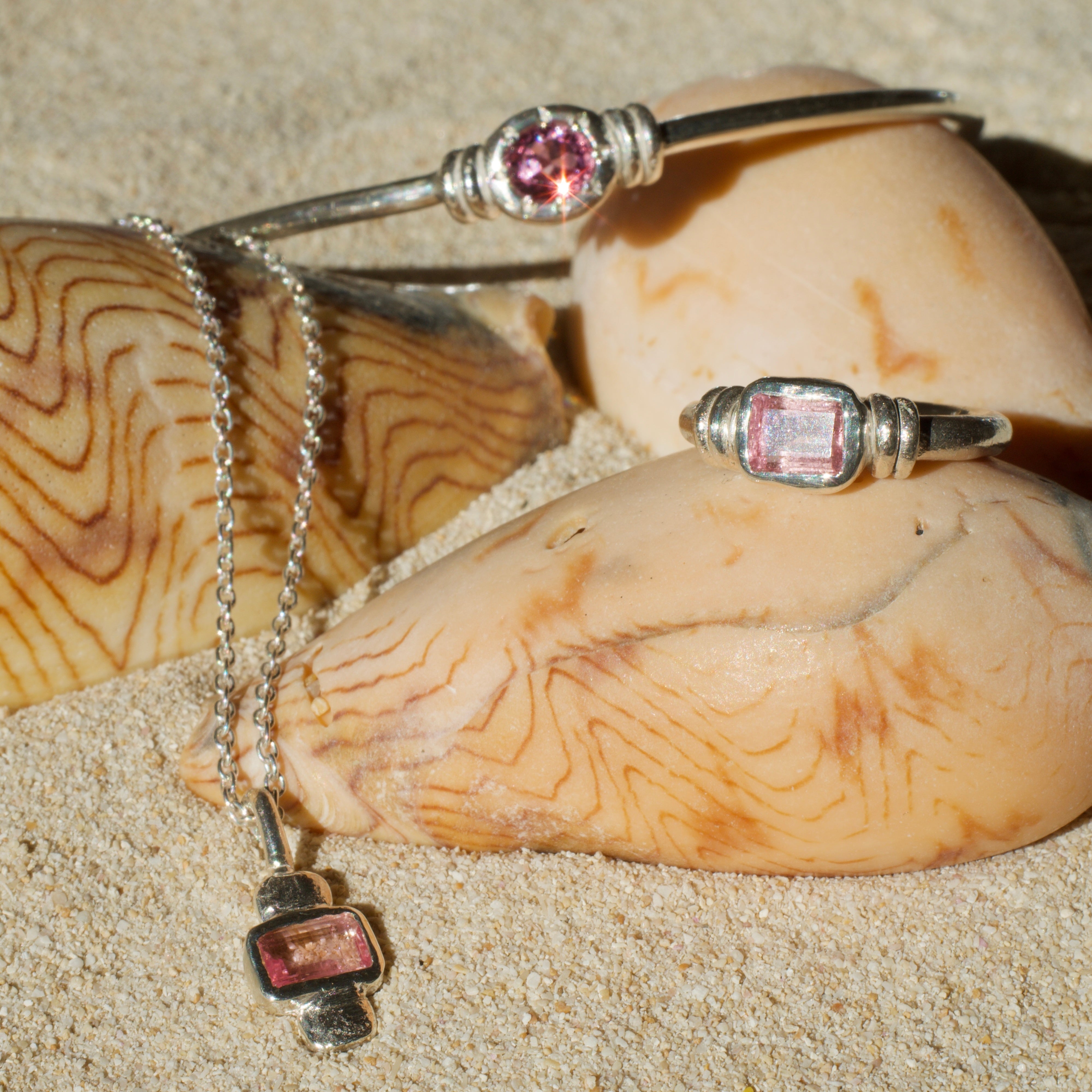 Anemone Pink Tourmaline Sterling Silver Pendant