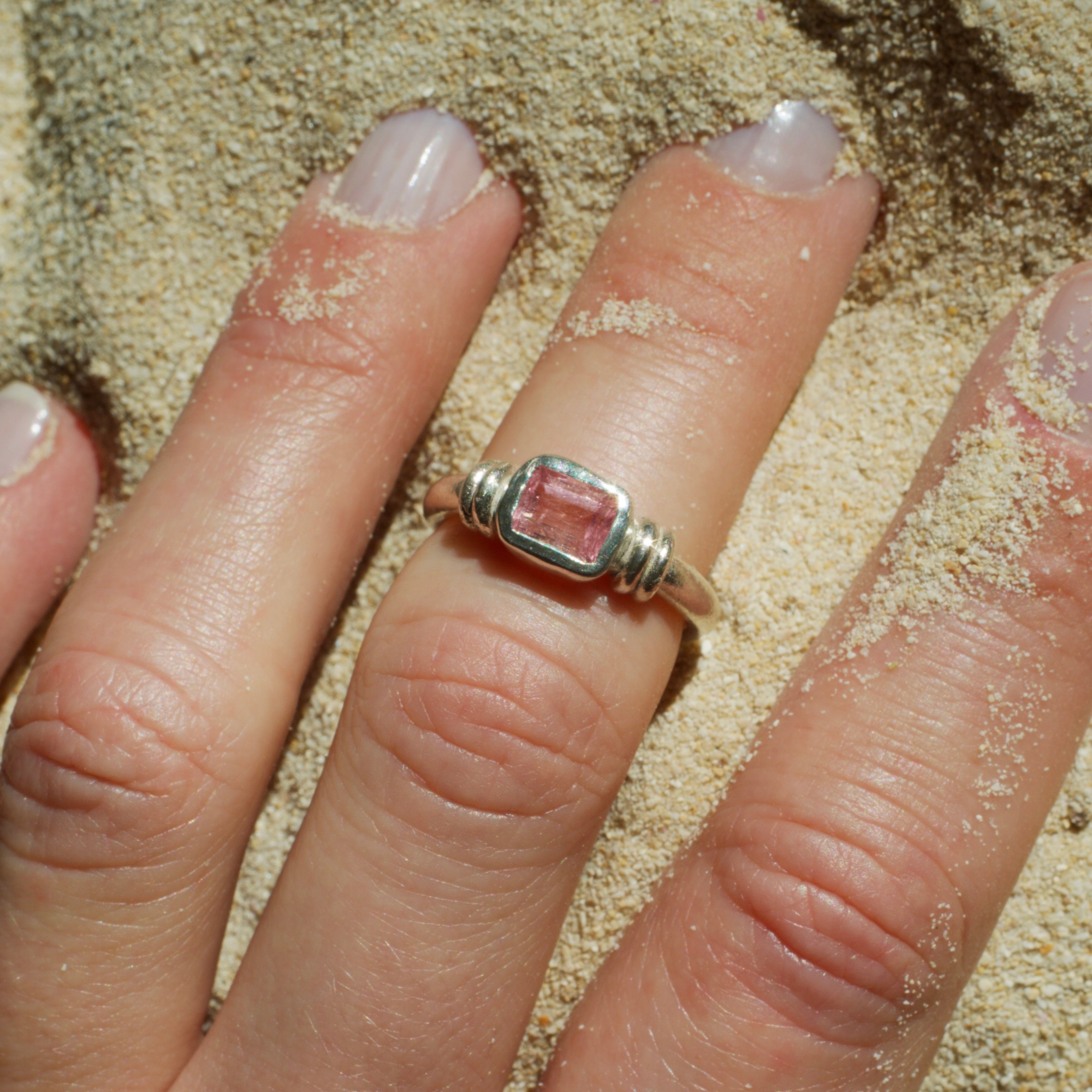 Anemone Pink Tourmaline Sterling Silver Ring