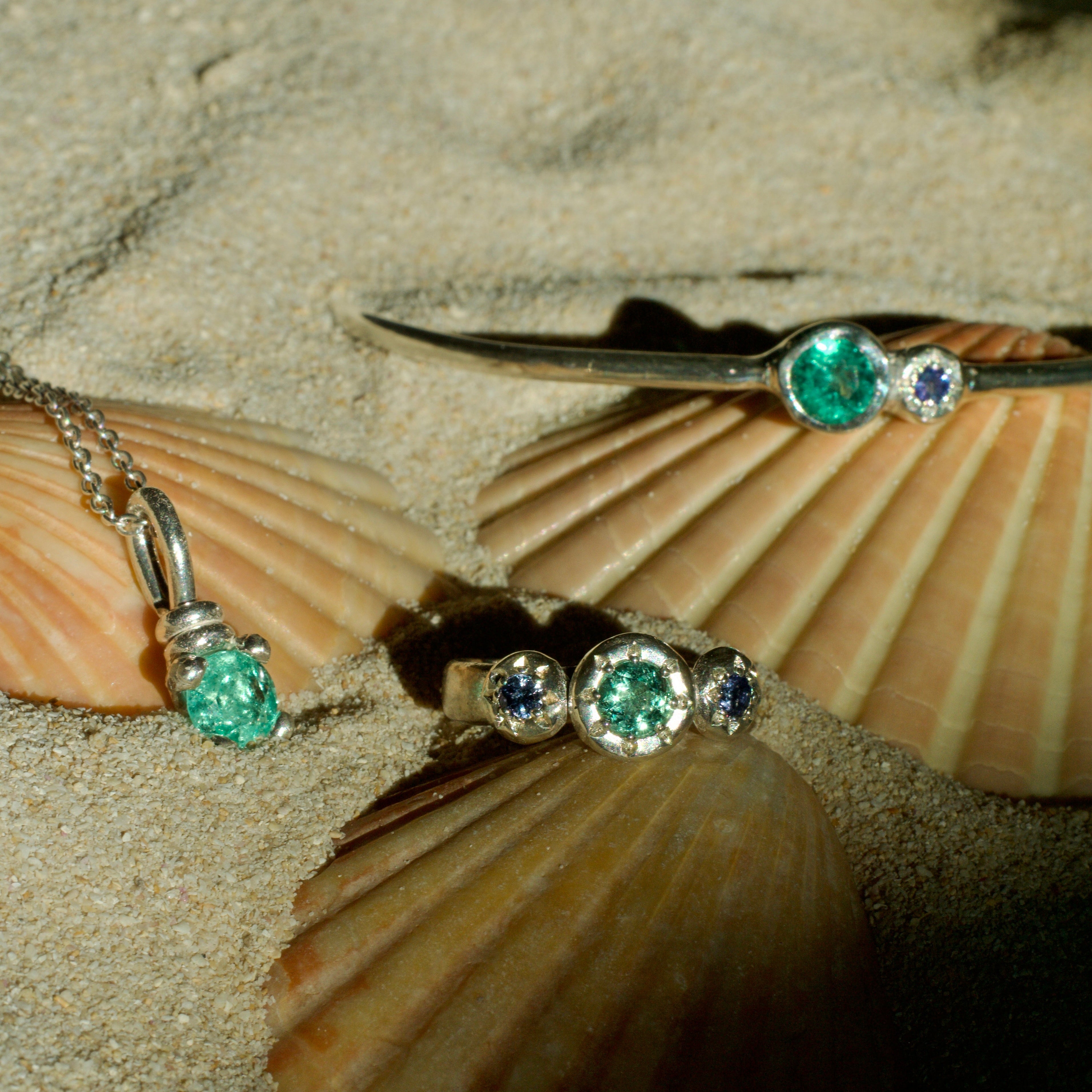 Nereid Emerald Sterling Silver Pendant