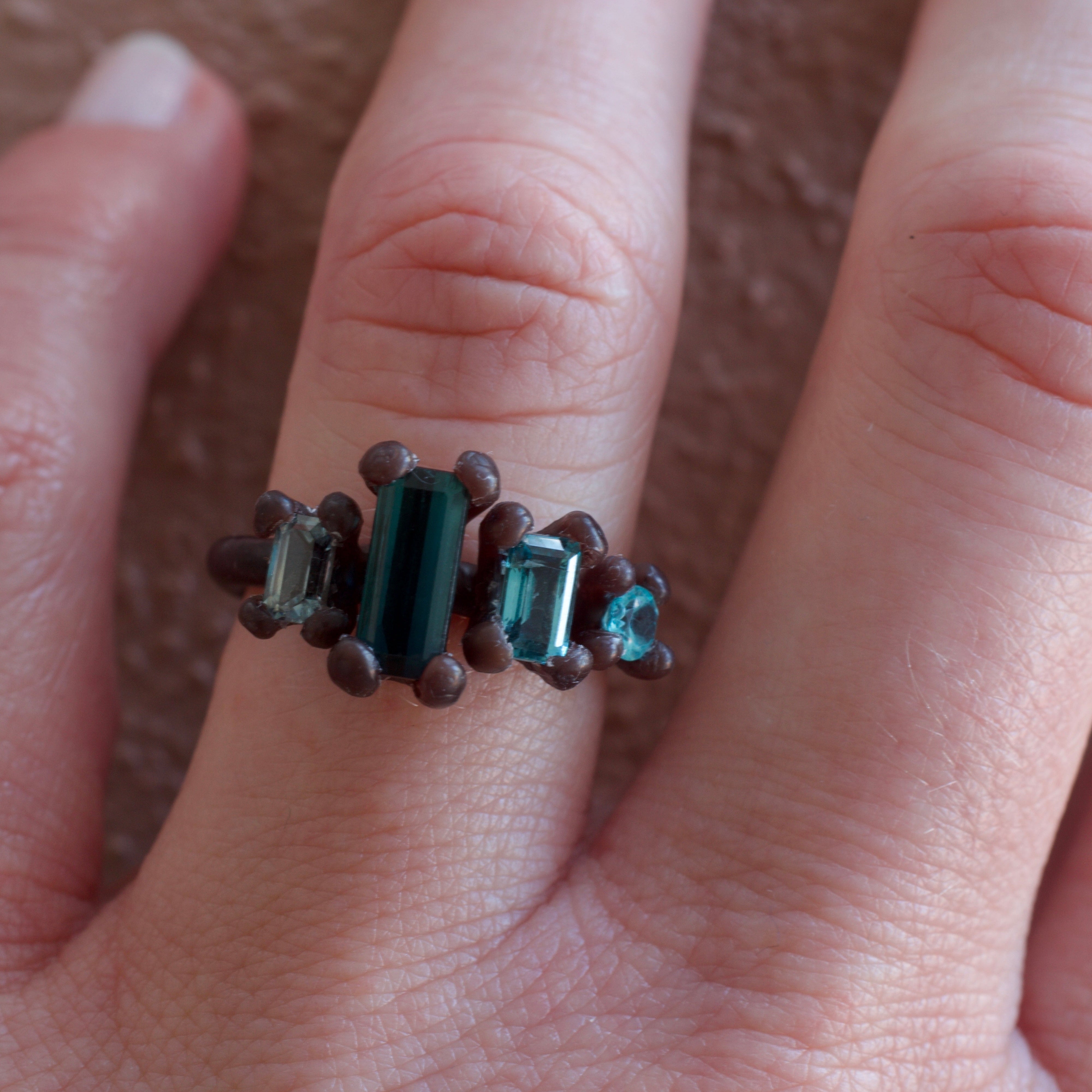 Lagoon Lore Tourmaline, Sapphire & Apatite Ring