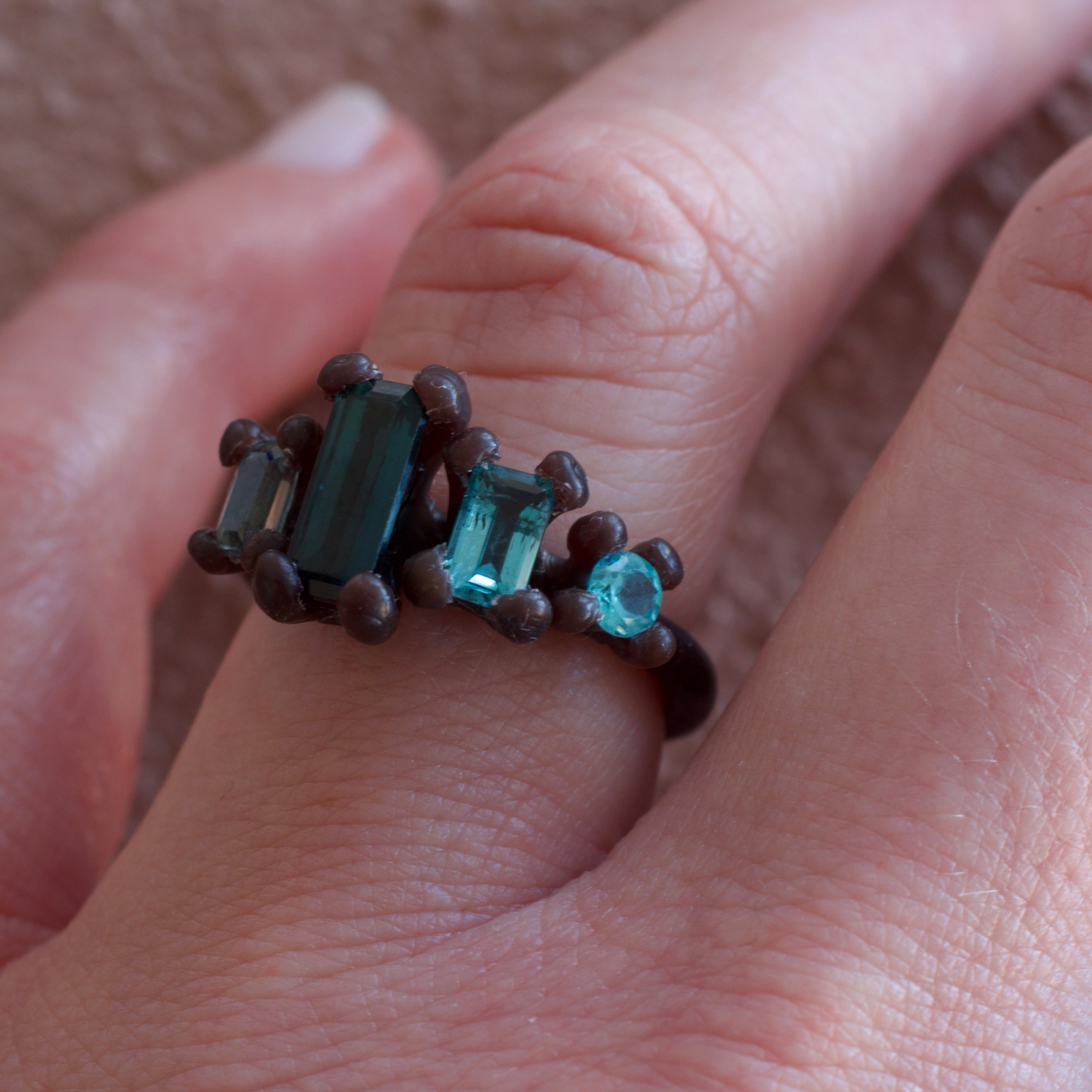 Lagoon Lore Tourmaline, Sapphire & Apatite Ring