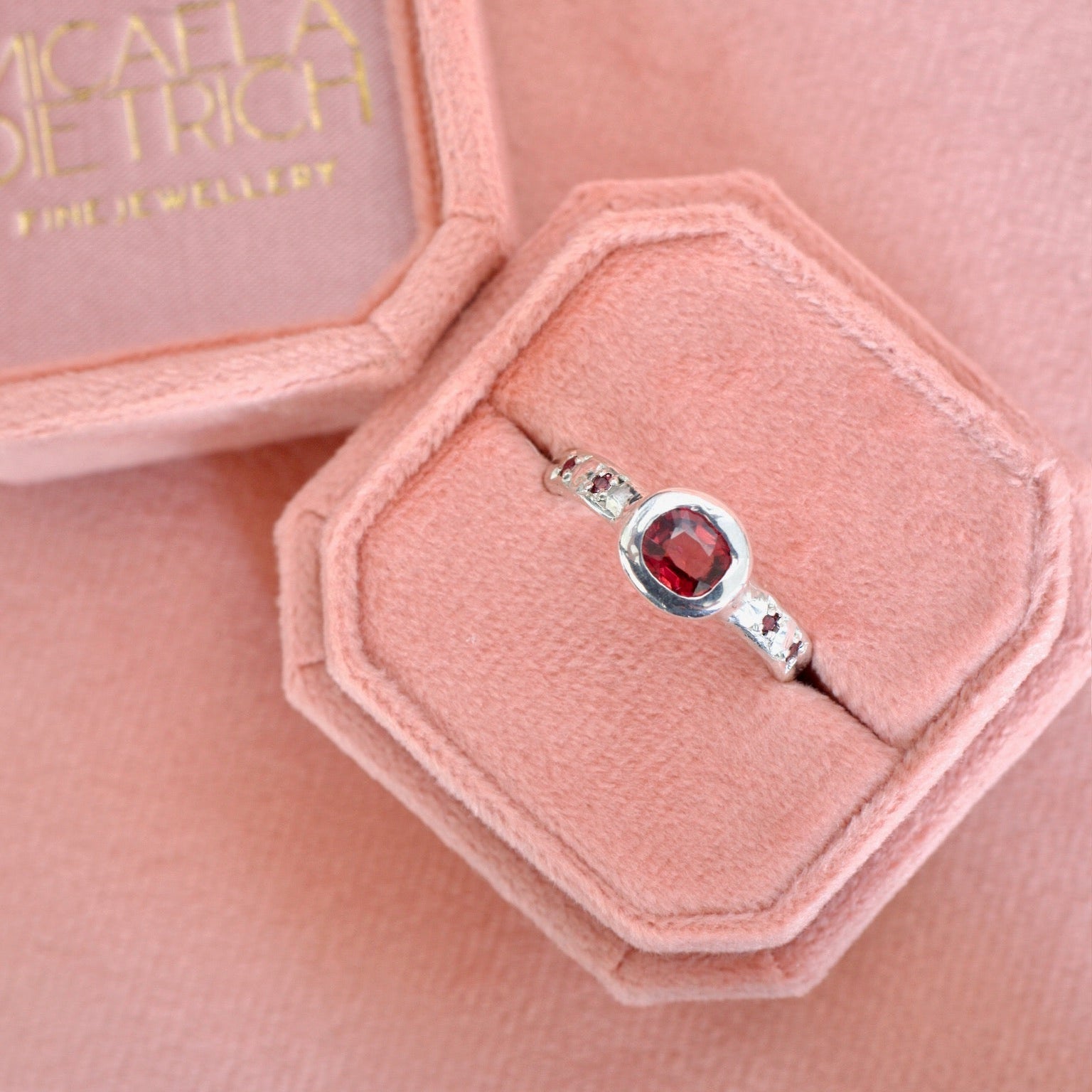 Dune Garnet and Sapphire Ring