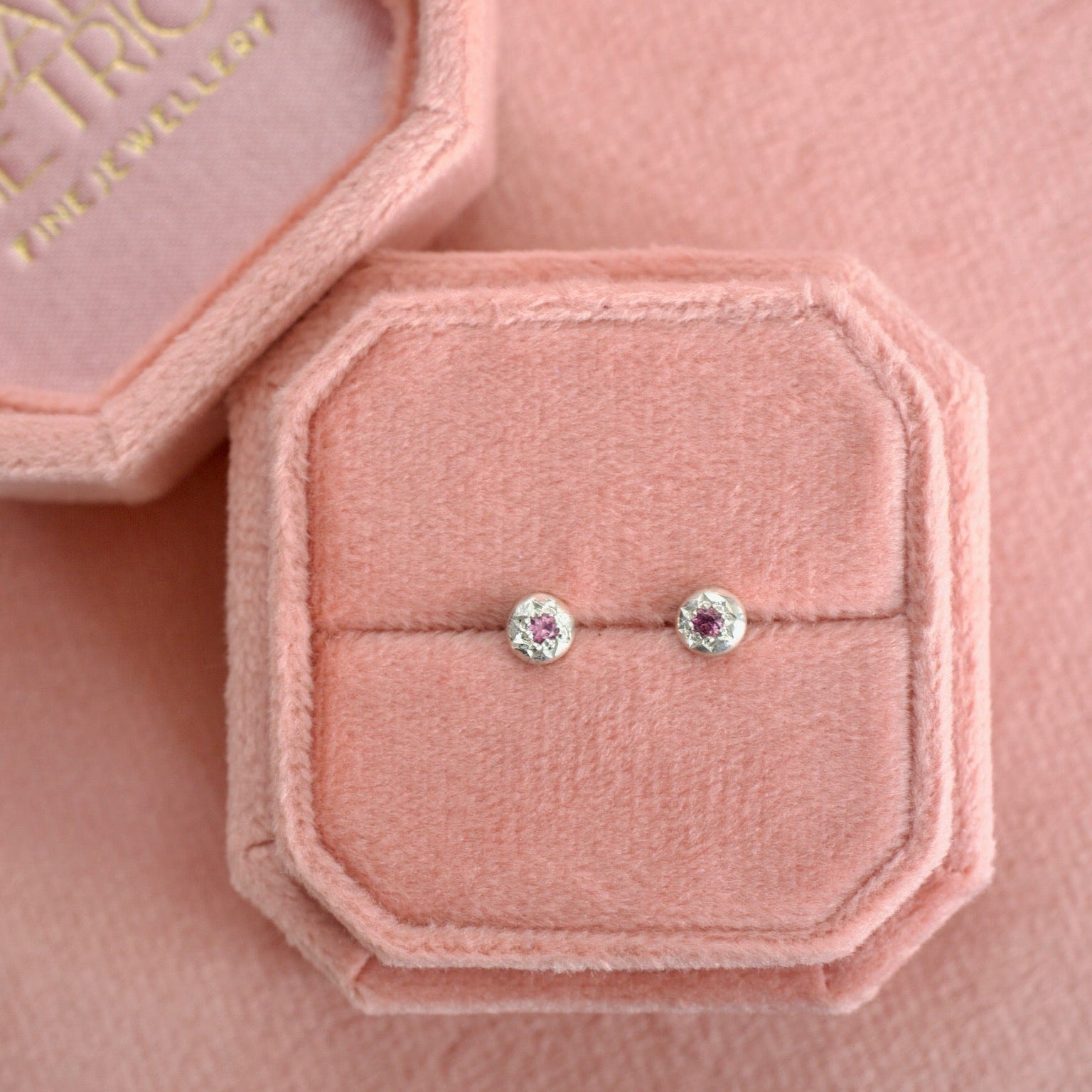 Astral Pink Sapphire Studs