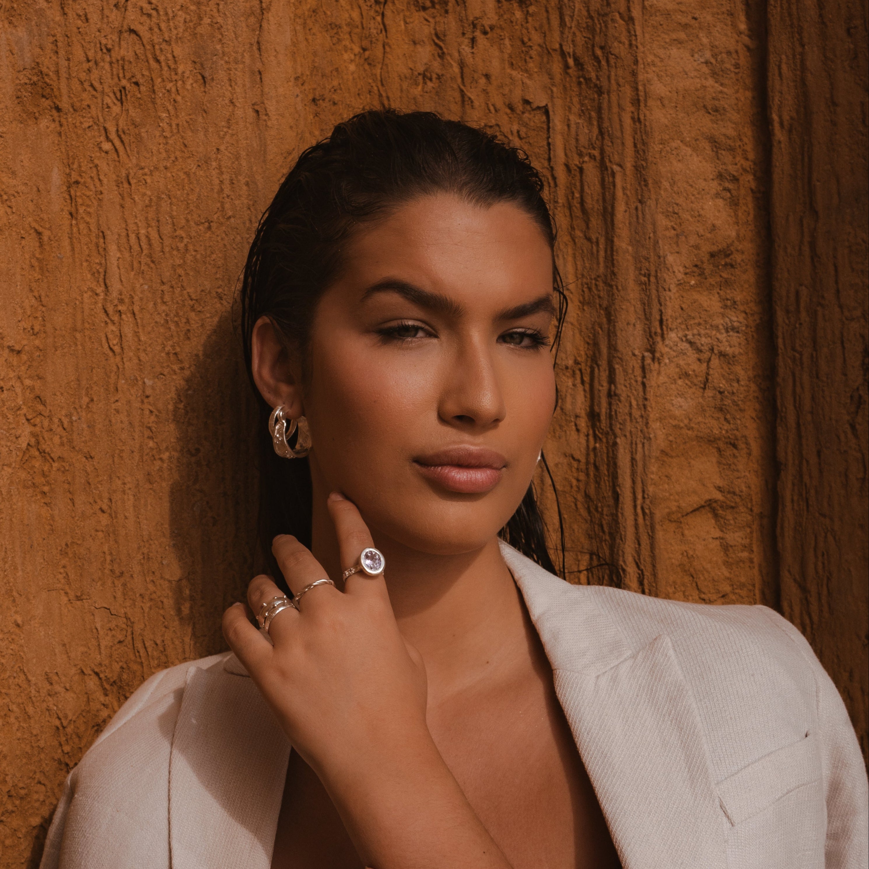 sand dune hoop earrings