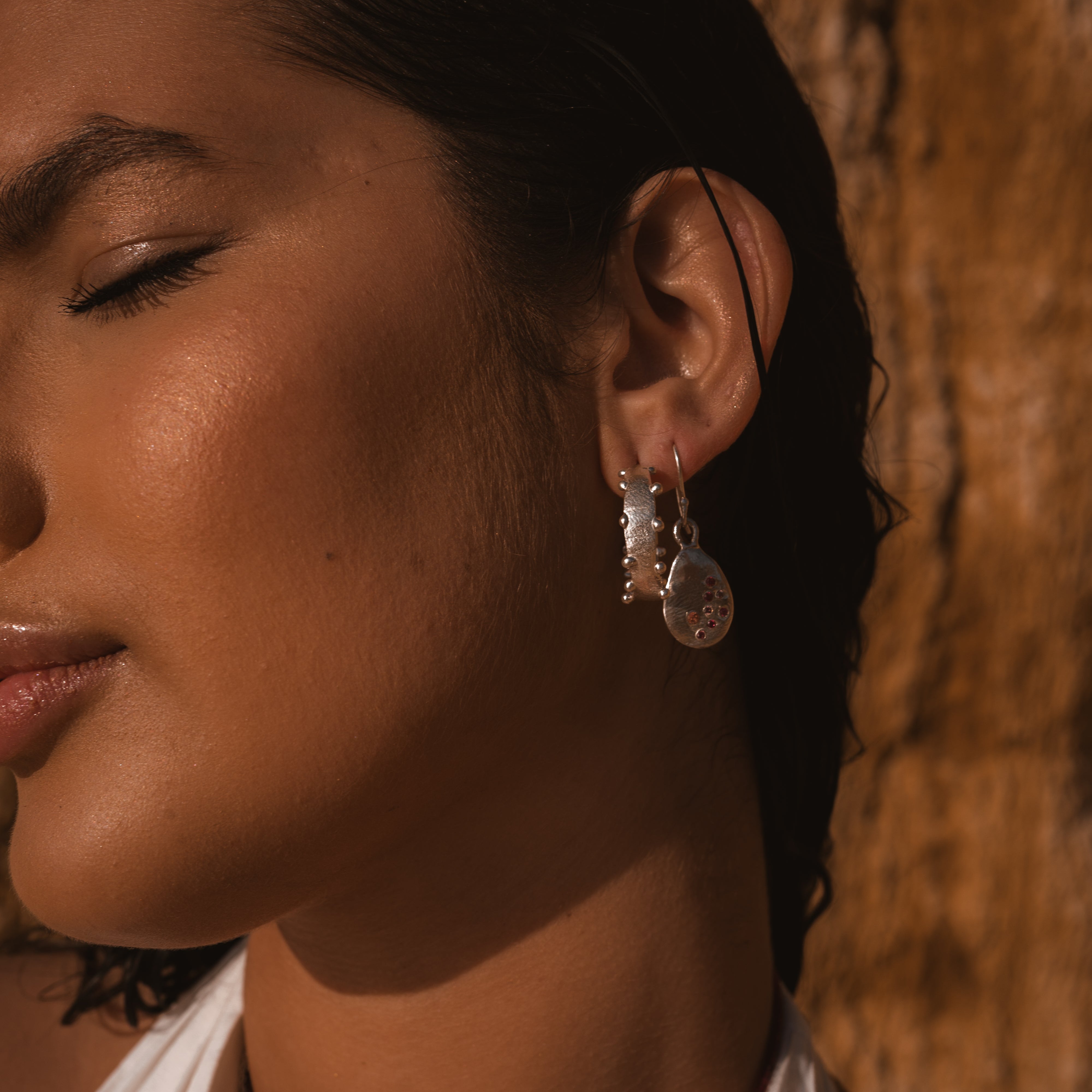 beaded hoop earrings