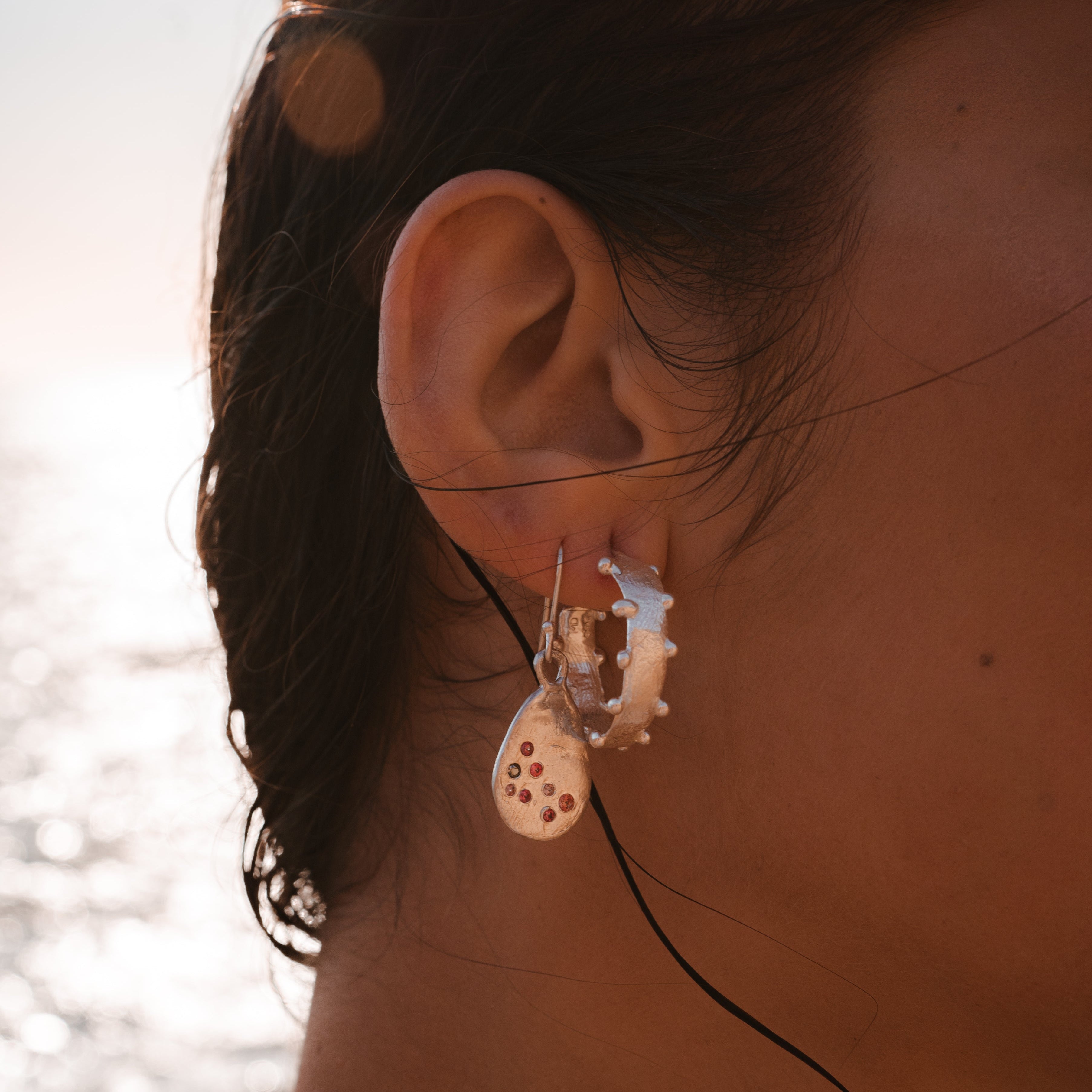 beaded hoop earrings