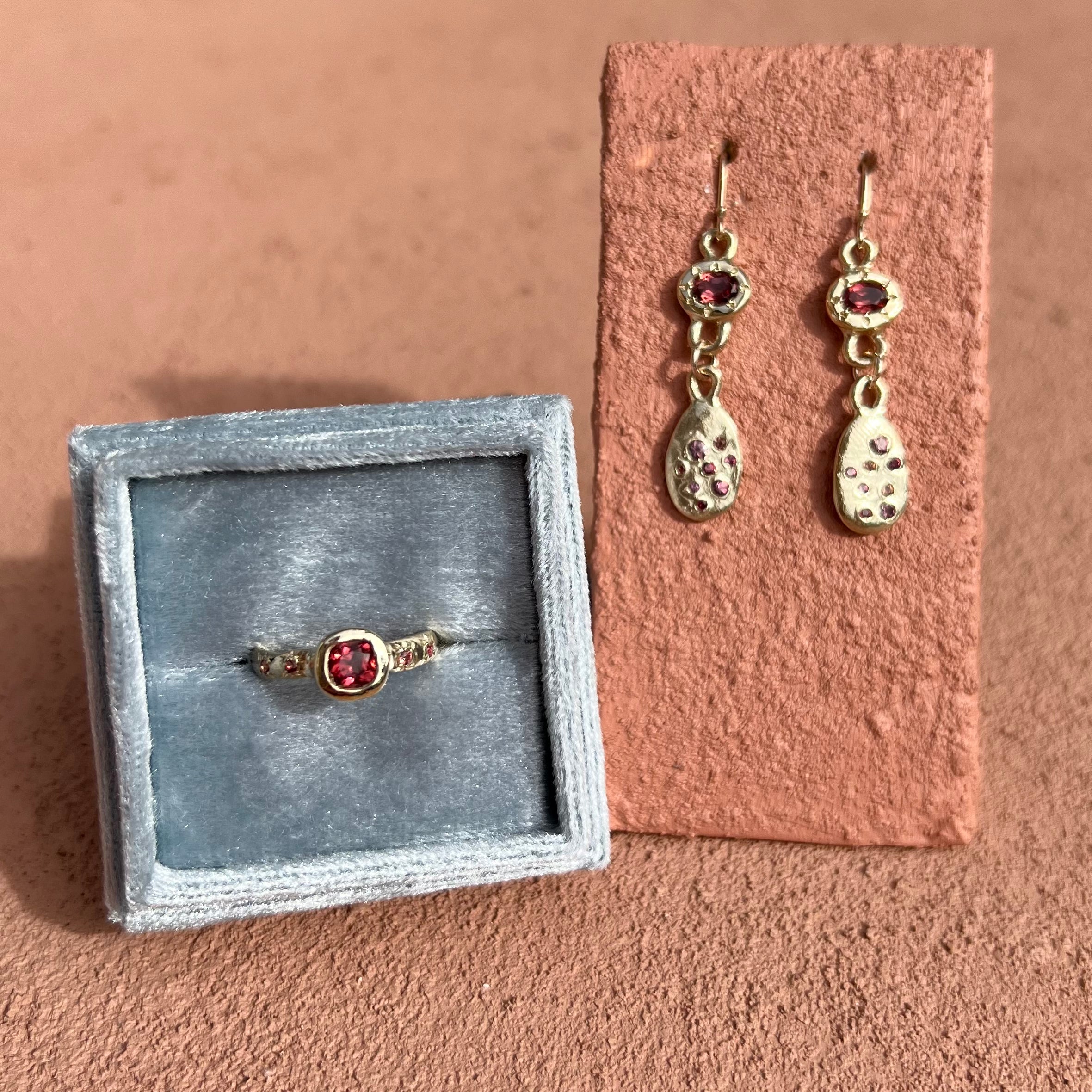lotus garnet ring