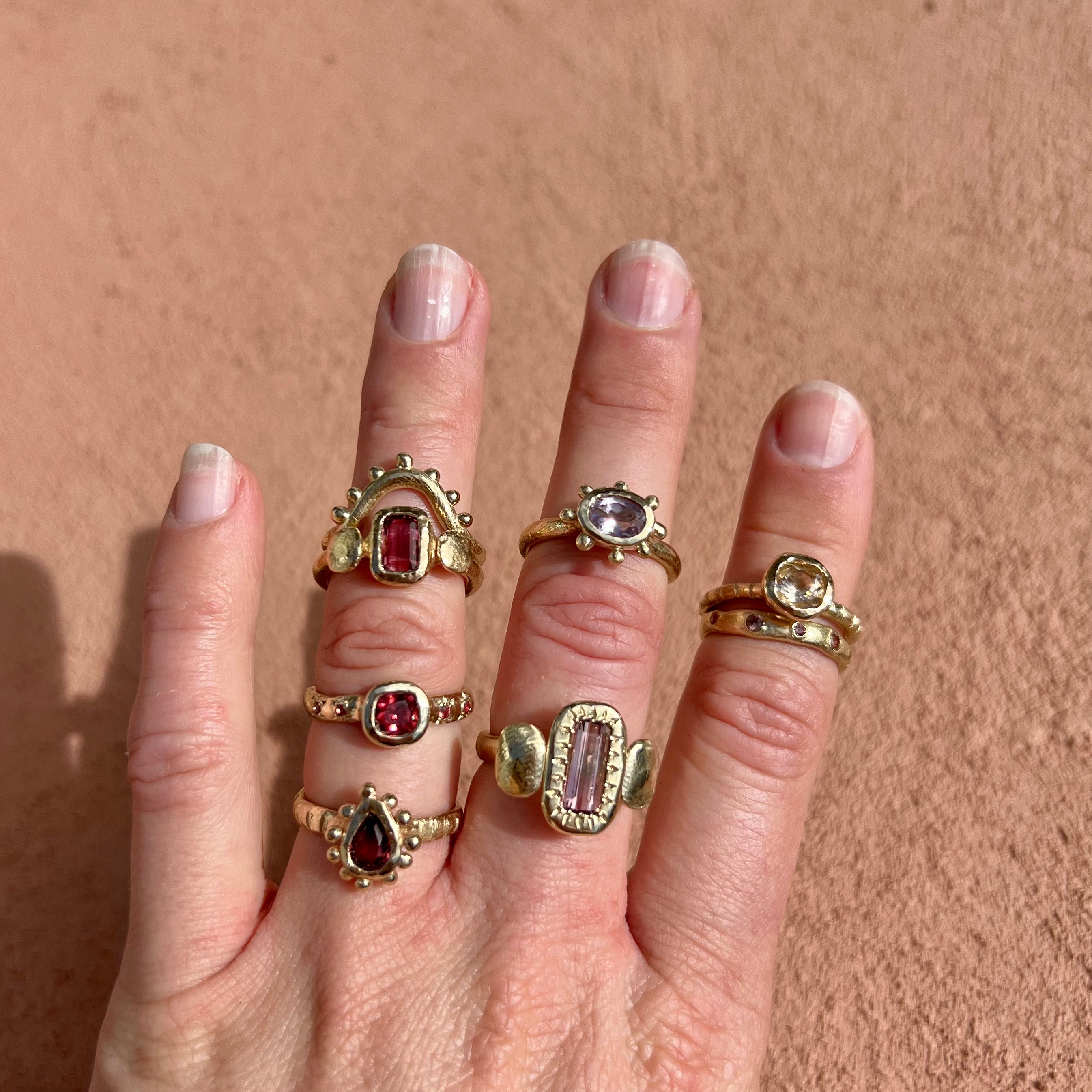 pomegranate amethyst ring
