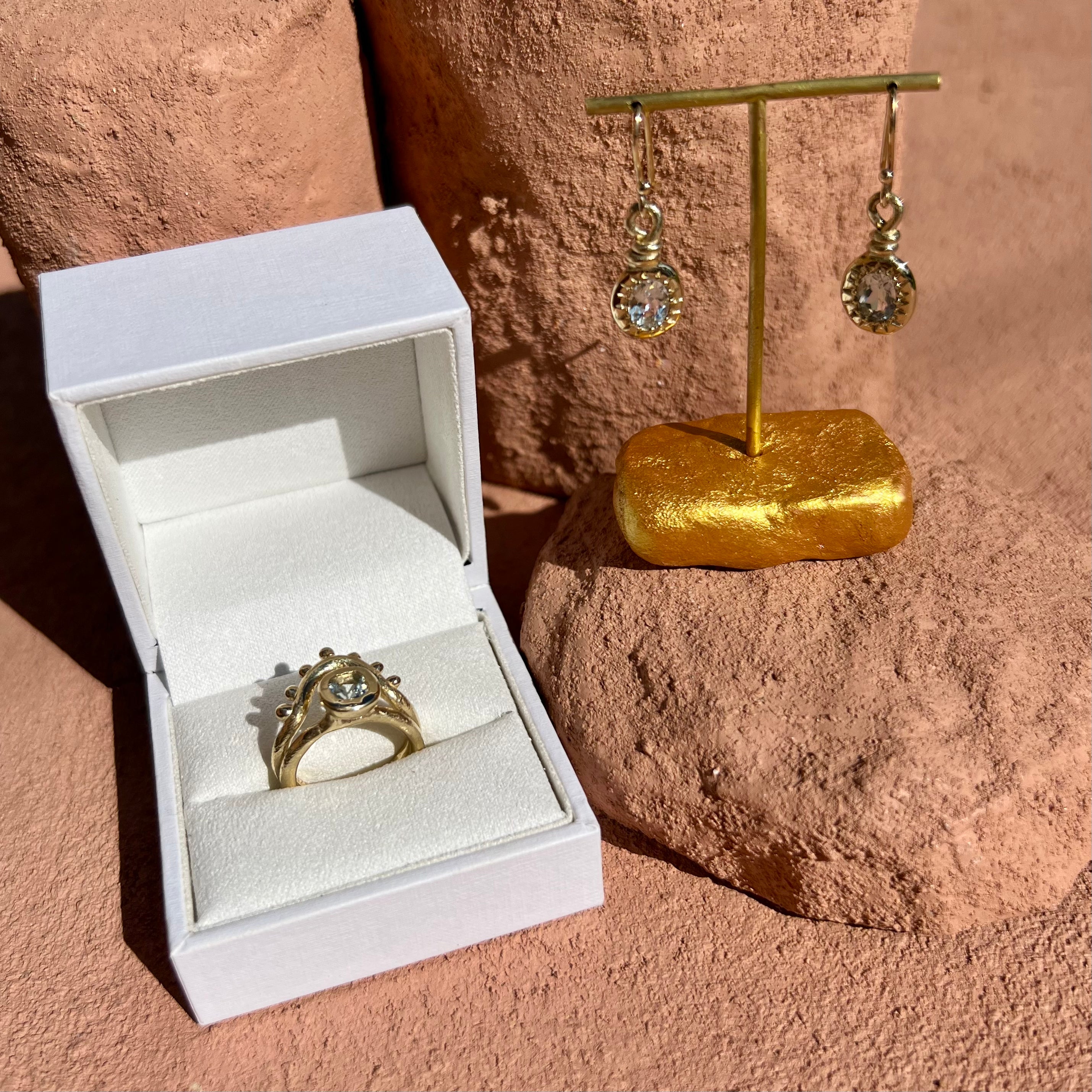 aquamarine drop earrings gold