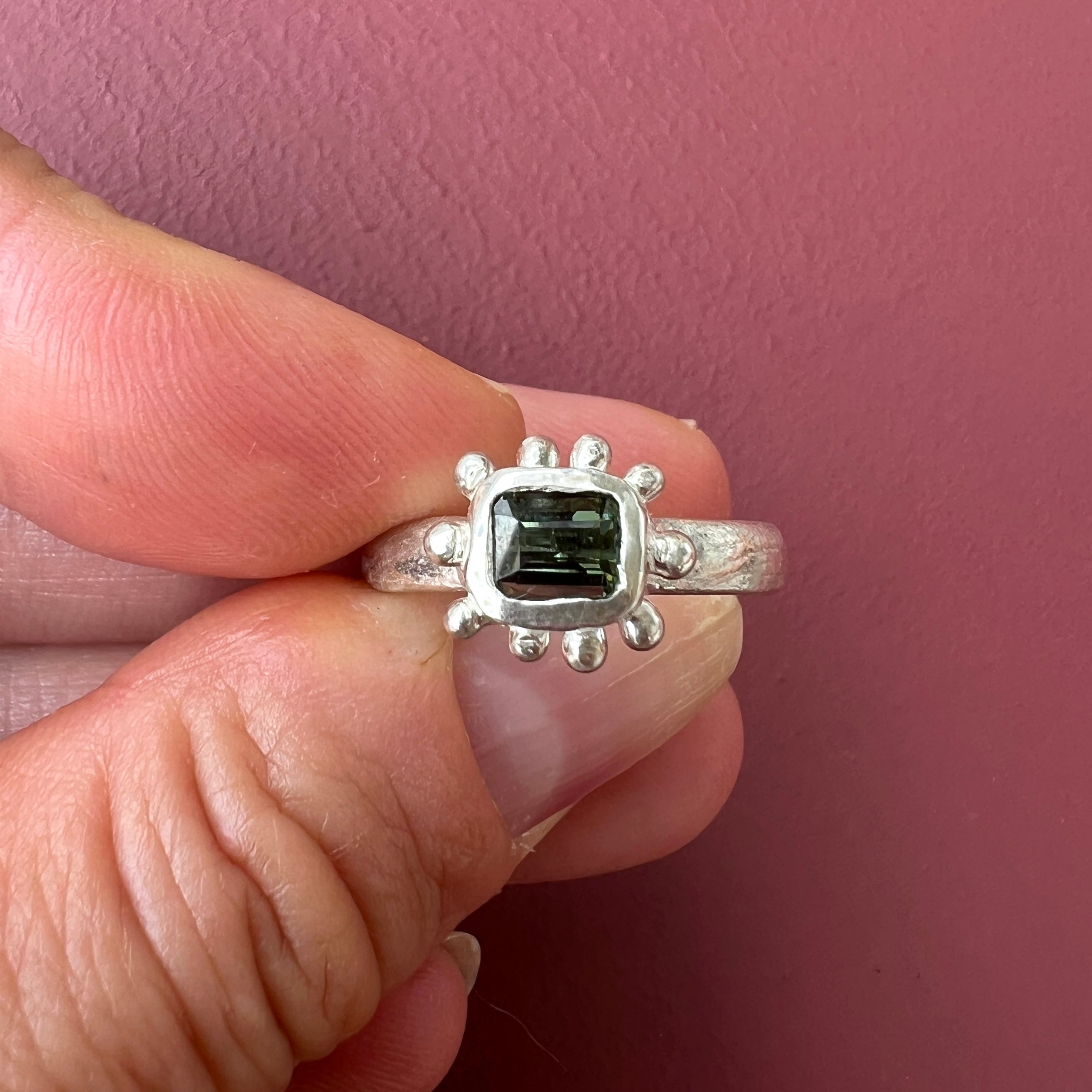fern green tourmaline ring
