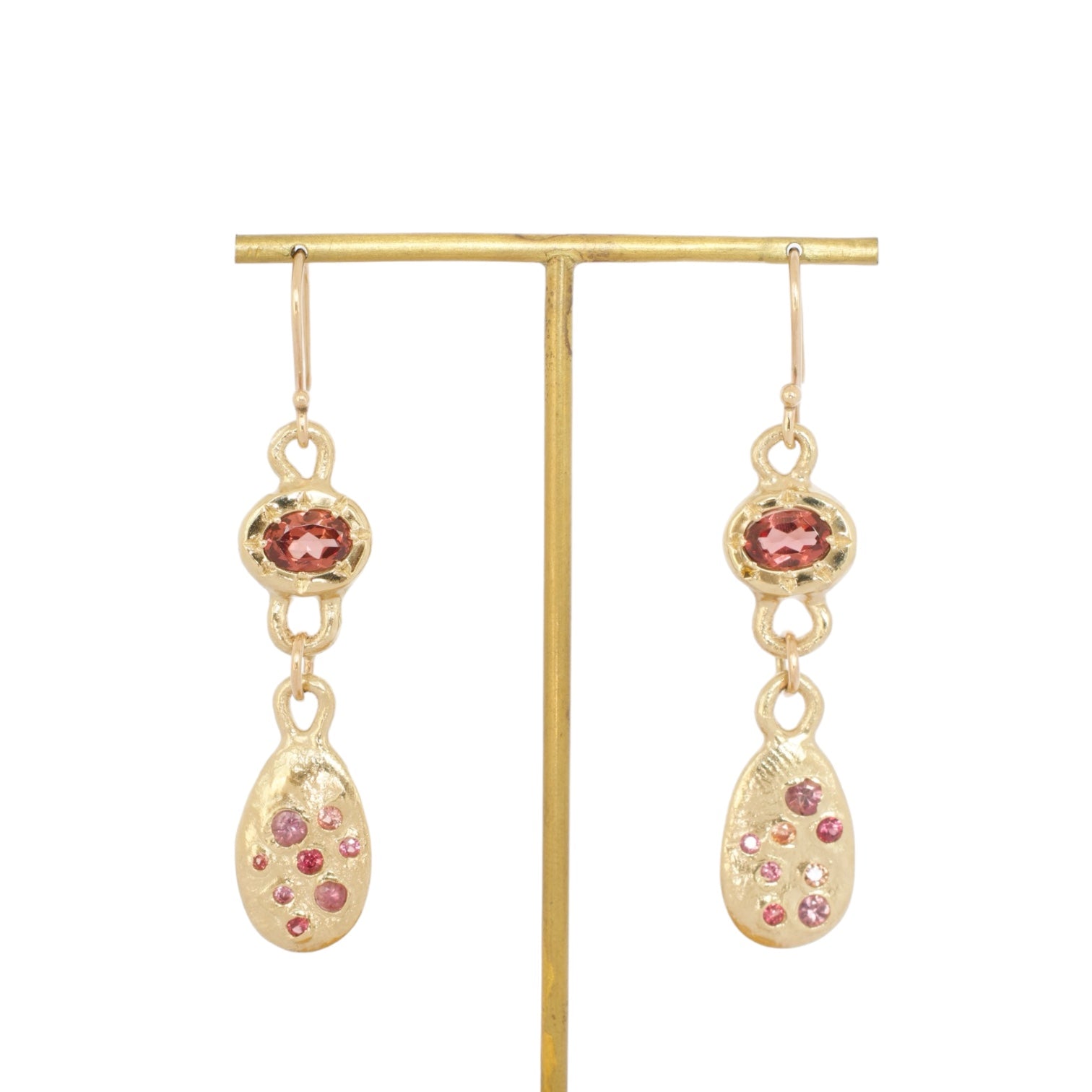 lotus garnet earrings