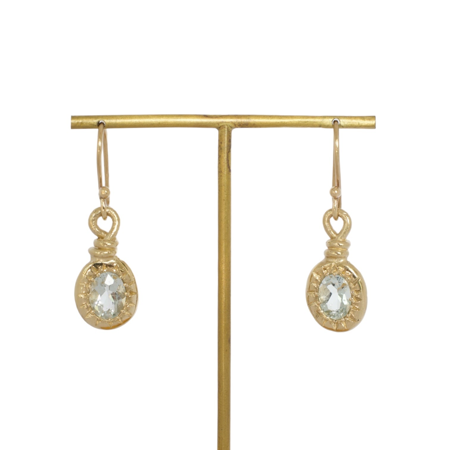 aquamarine drop earrings gold