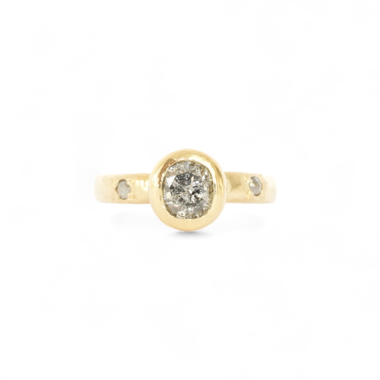moonlight salt & pepper diamond engagement ring