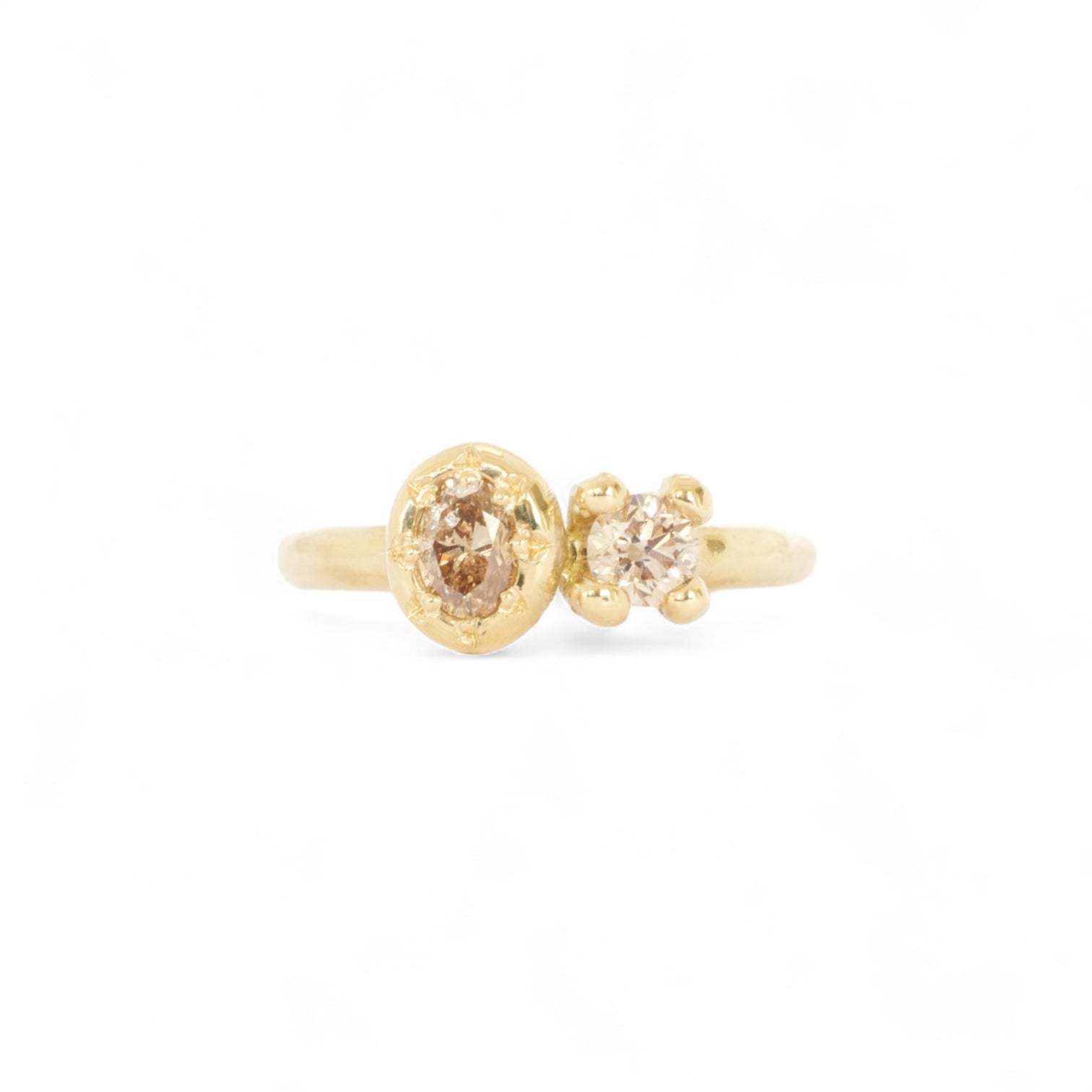 the two of us champagne diamond engagement ring
