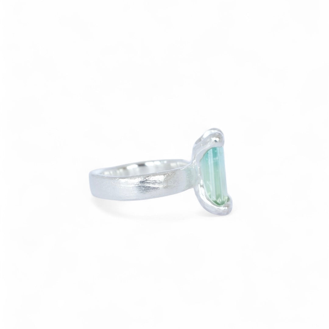 Tide Bi-Colour Green Tourmaline Sterling Silver Ring