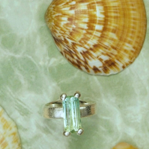 Tide Bi-Colour Green Tourmaline Sterling Silver Ring