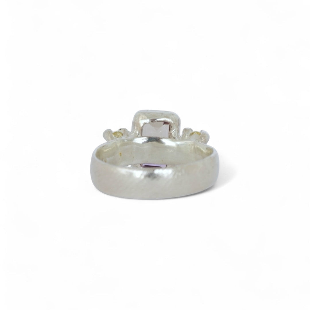 Seashells Ametrine & Sapphire Sterling Silver Ring