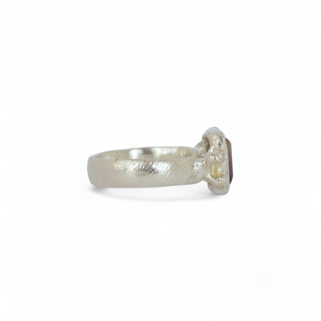 Seashells Ametrine & Sapphire Sterling Silver Ring