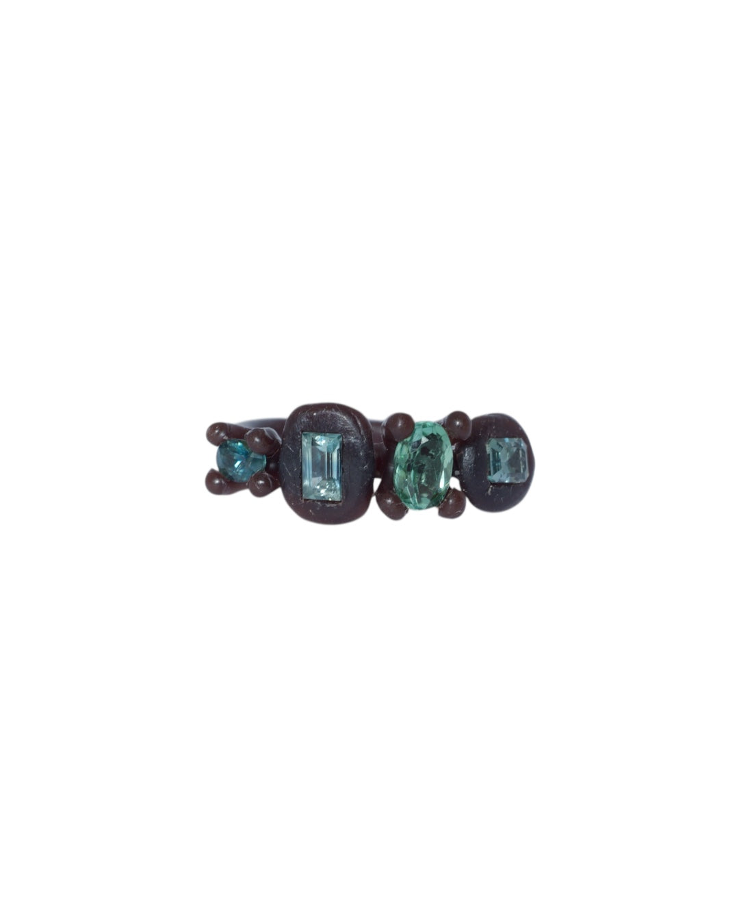 Laguna Teal Sapphire & Tourmaline Ring