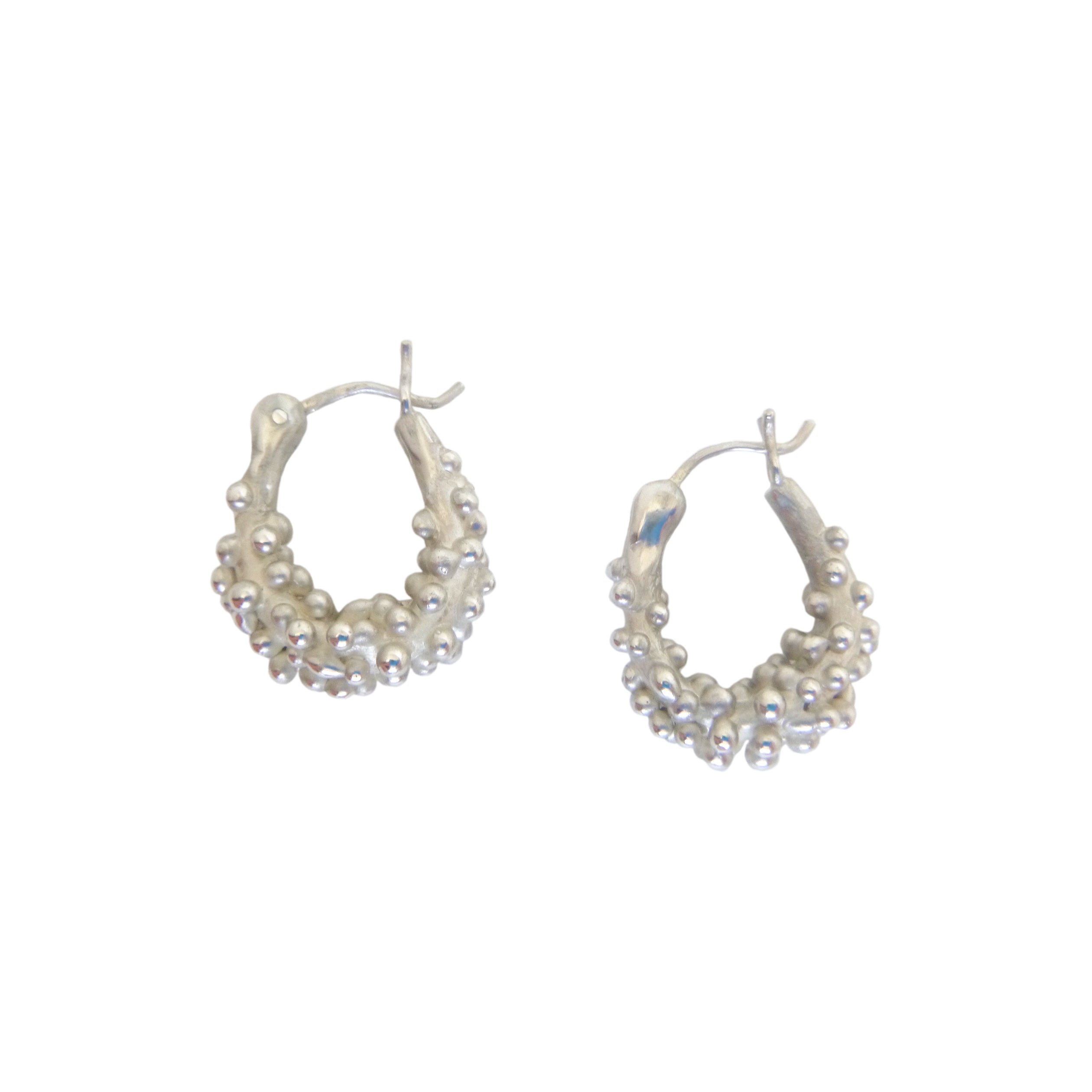 coral hoop earrings